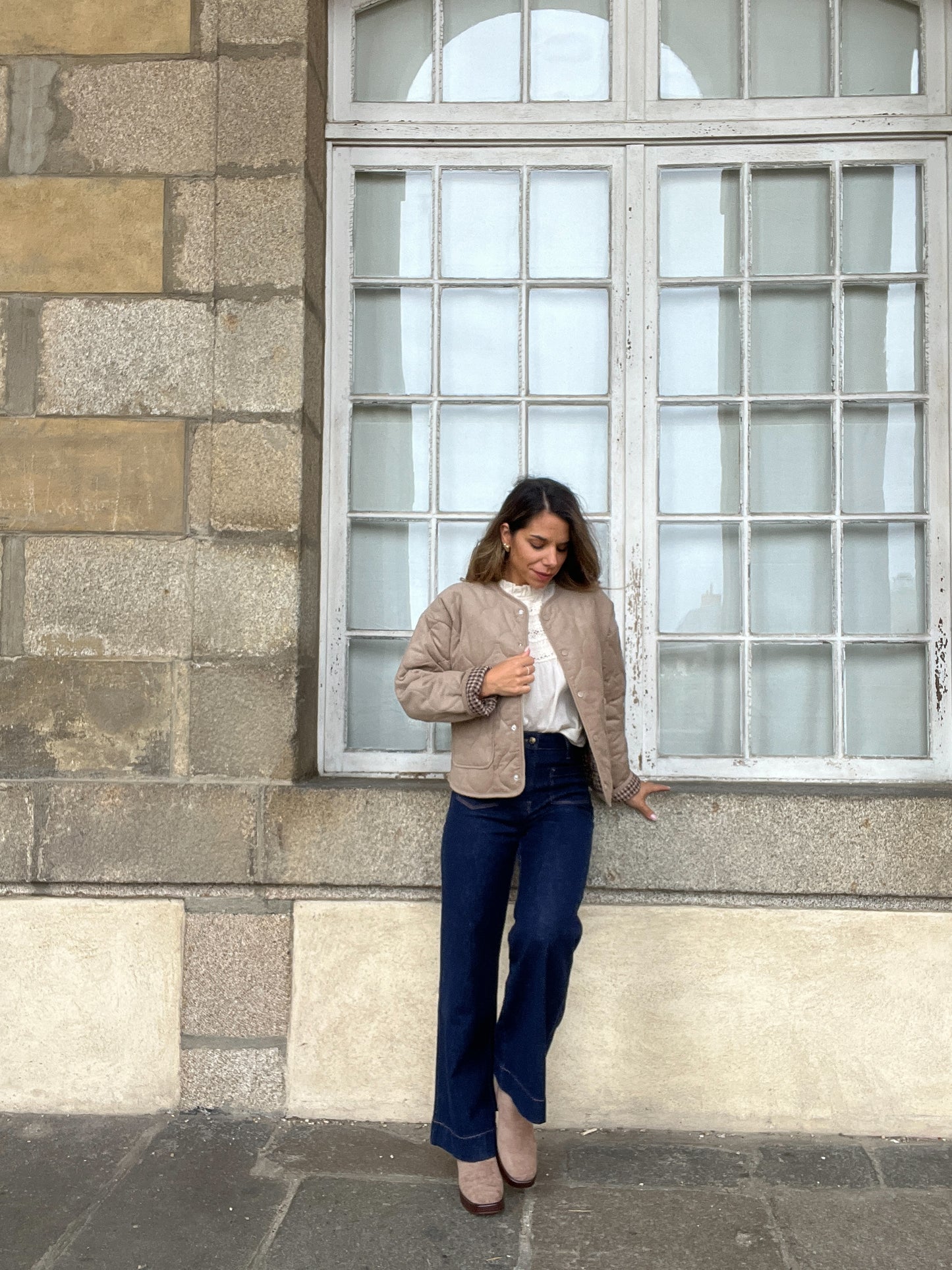 Veste matelassée marron Clara
