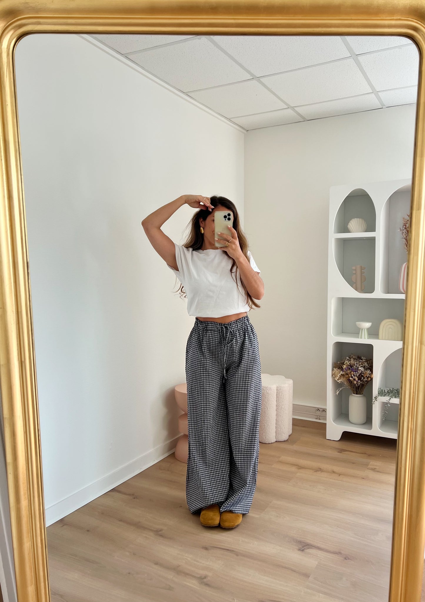 Pantalon fluide vichy Max noir