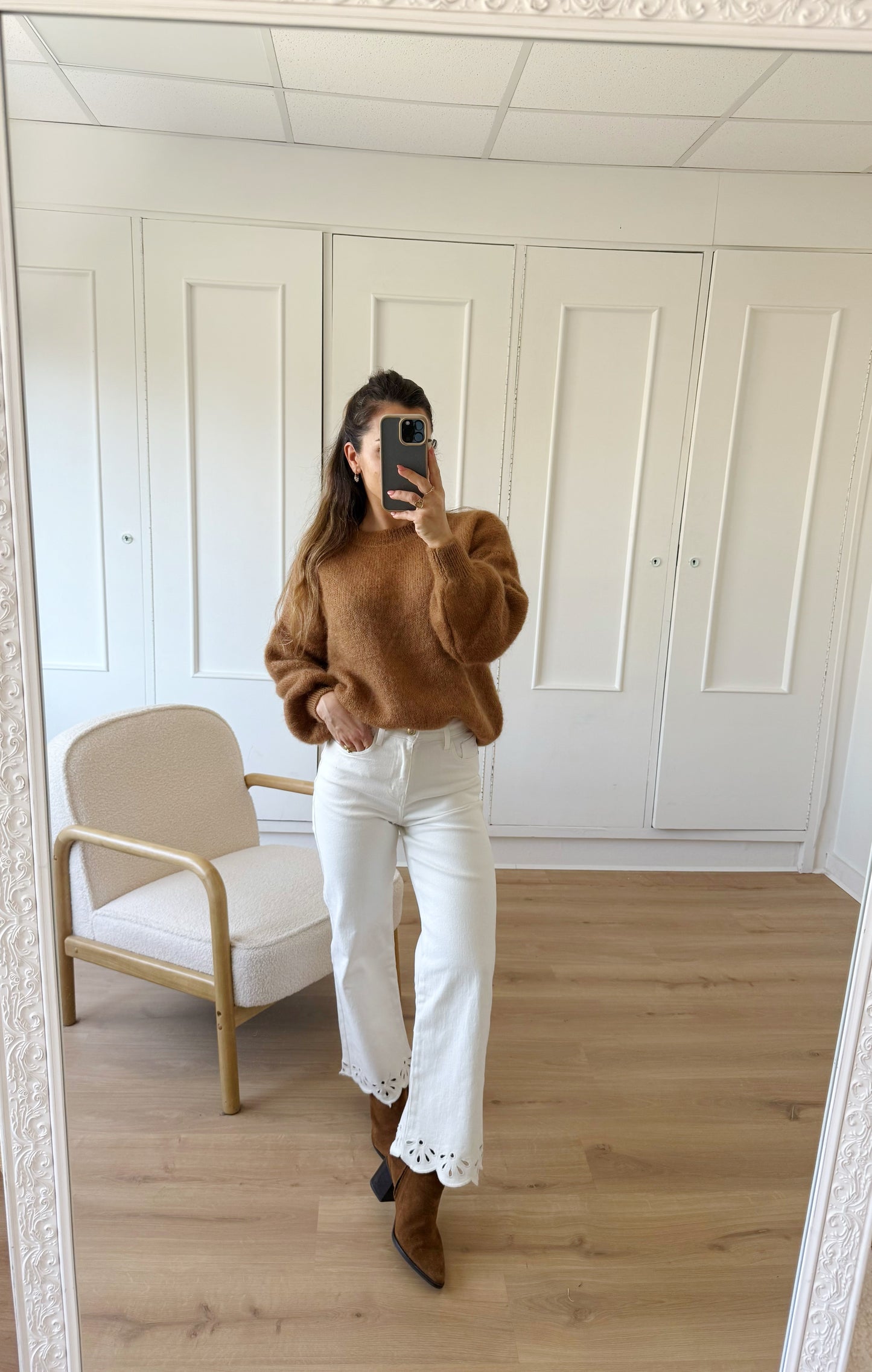 Jean cropped broderies Lola