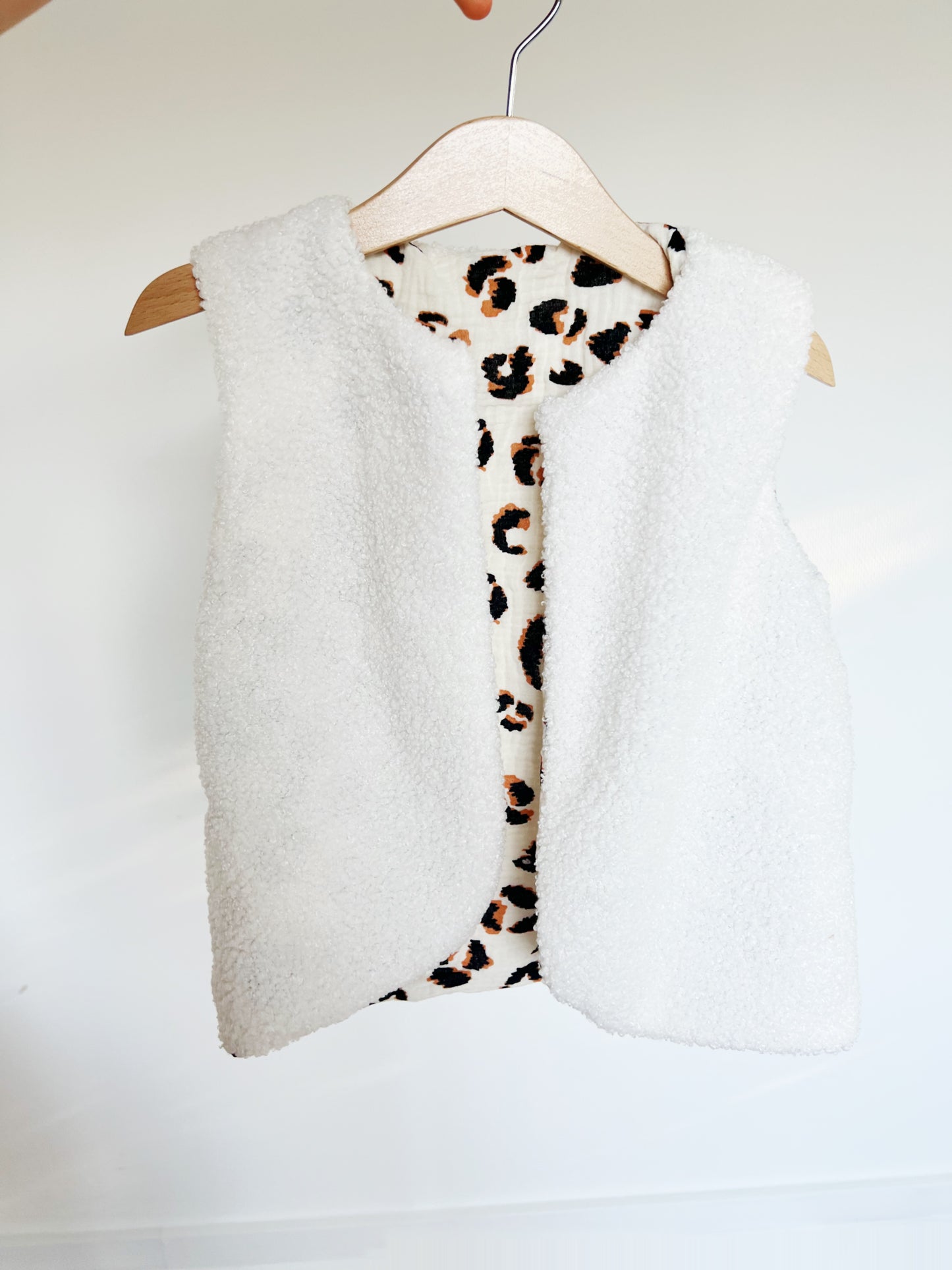 Gilet berger enfant bouclette écrue