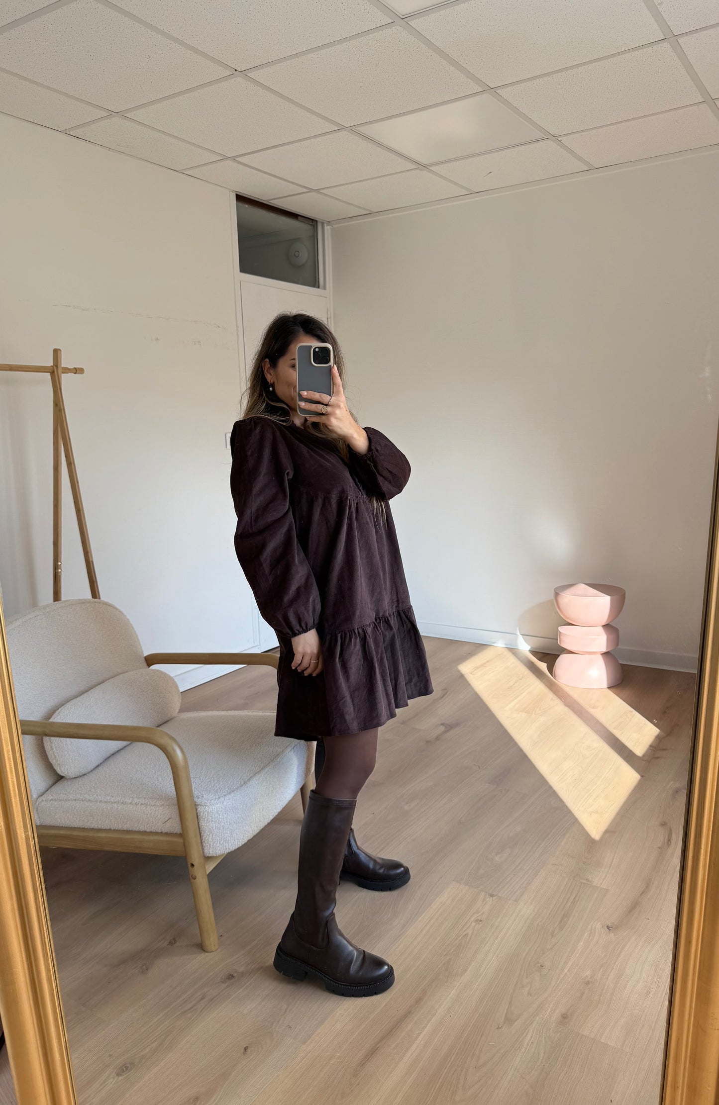 Robe en velours Hortense chocolat