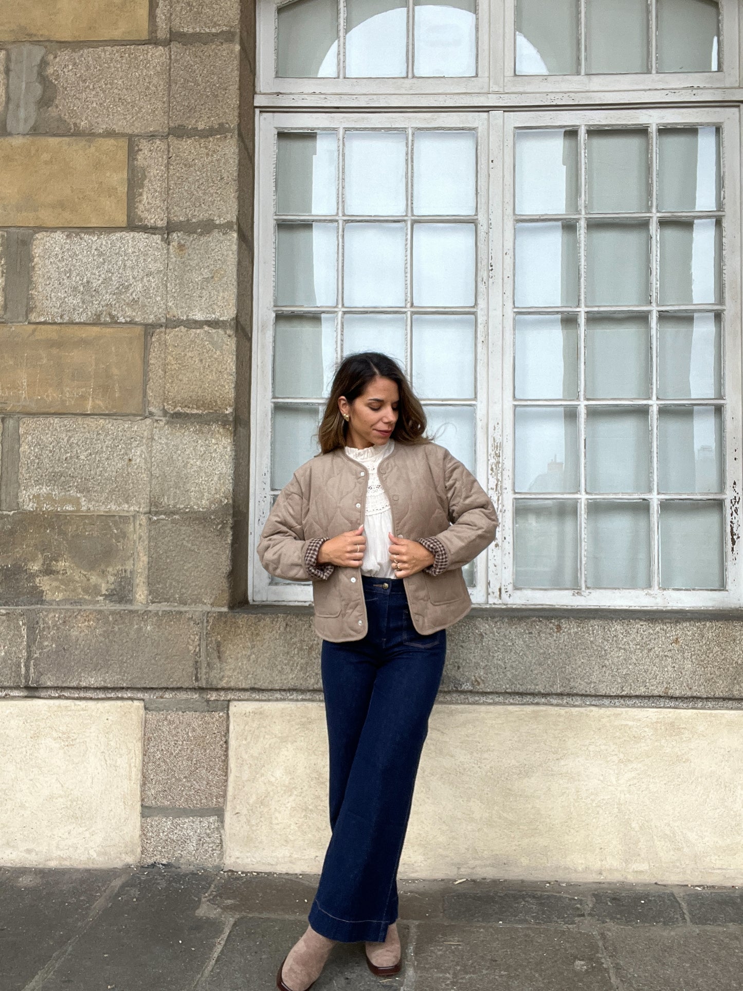 Veste matelassée marron Clara