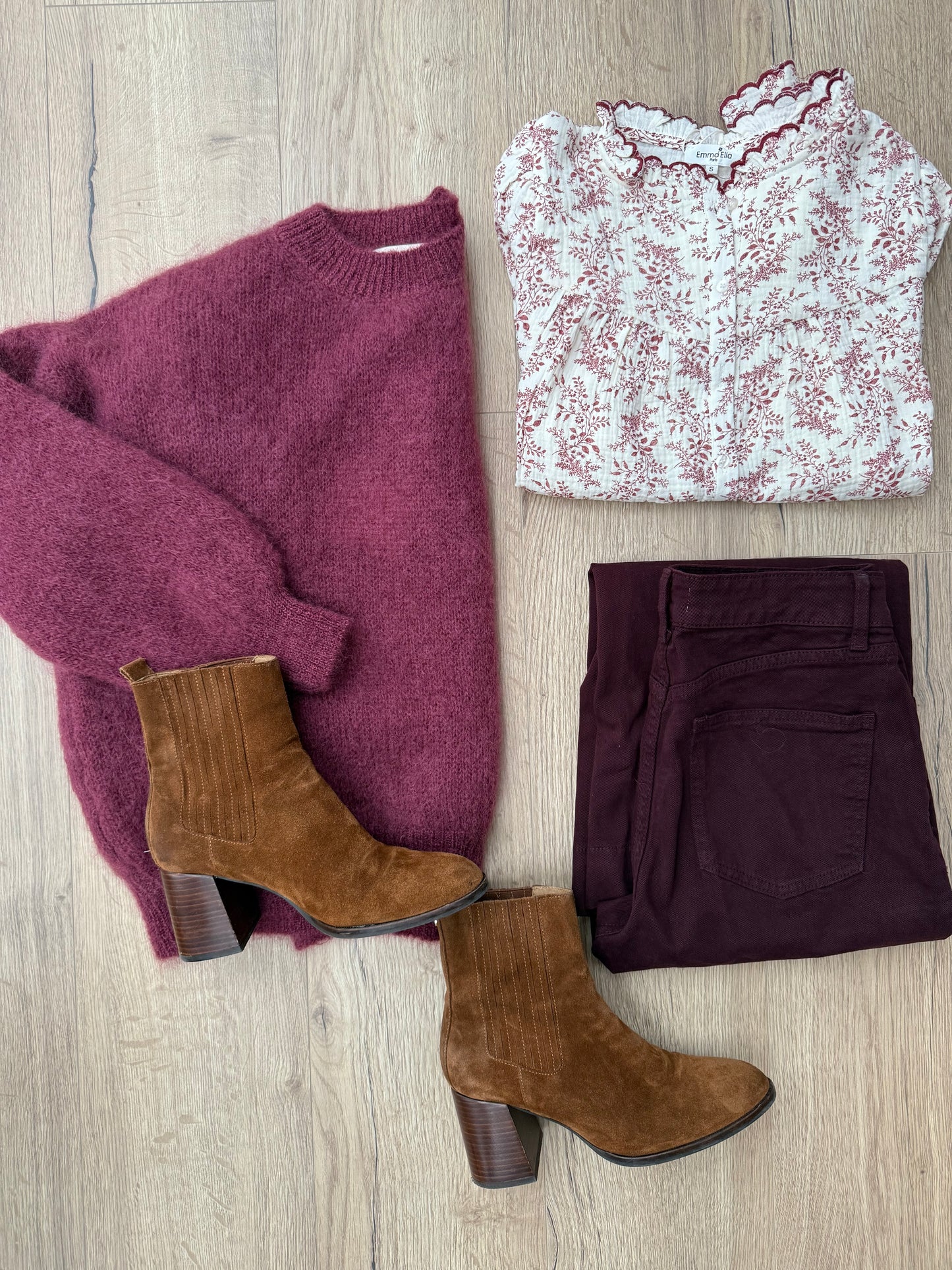 Maille en mohair et laine Gaia Bordeaux