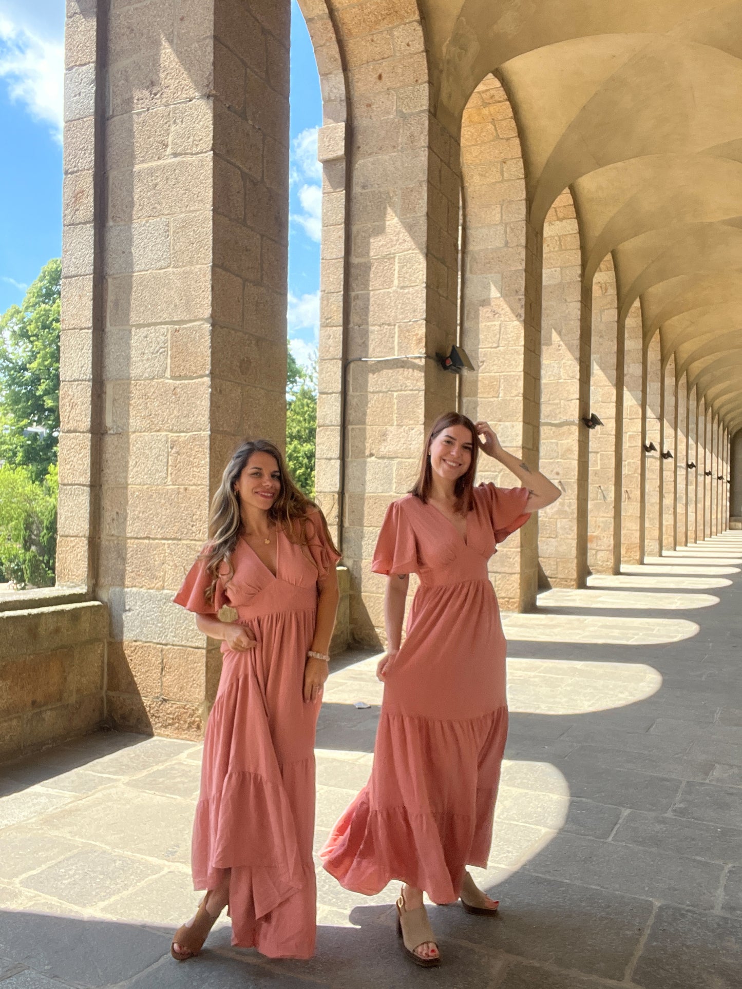 Robe longue Bella rose
