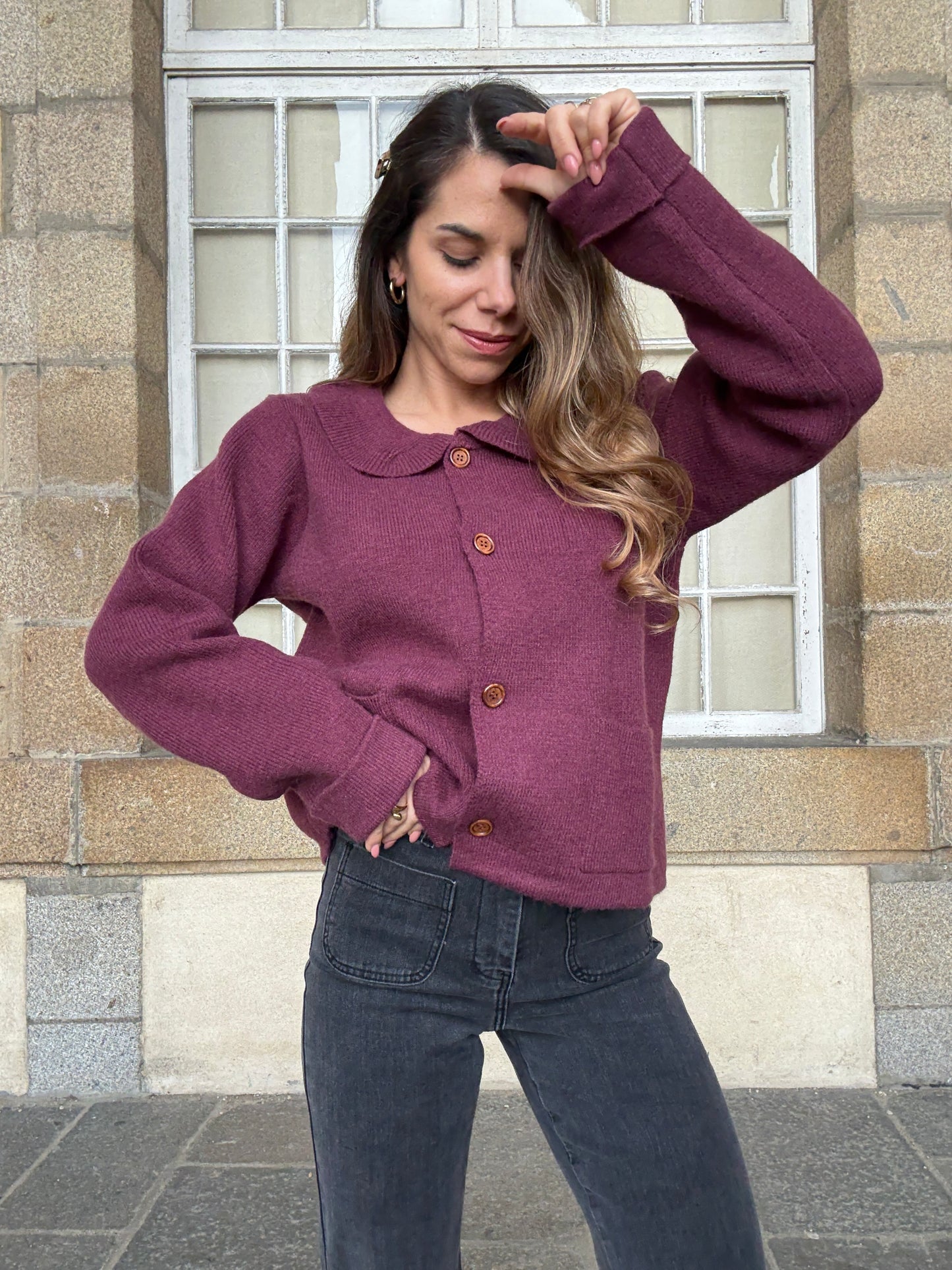 Cardigan Gloria bordeaux