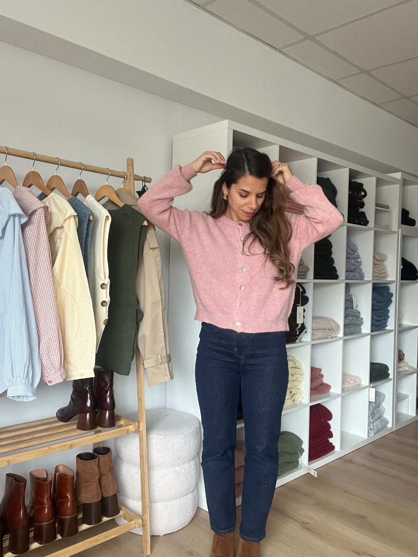 Cardigan vieux rose Léonore