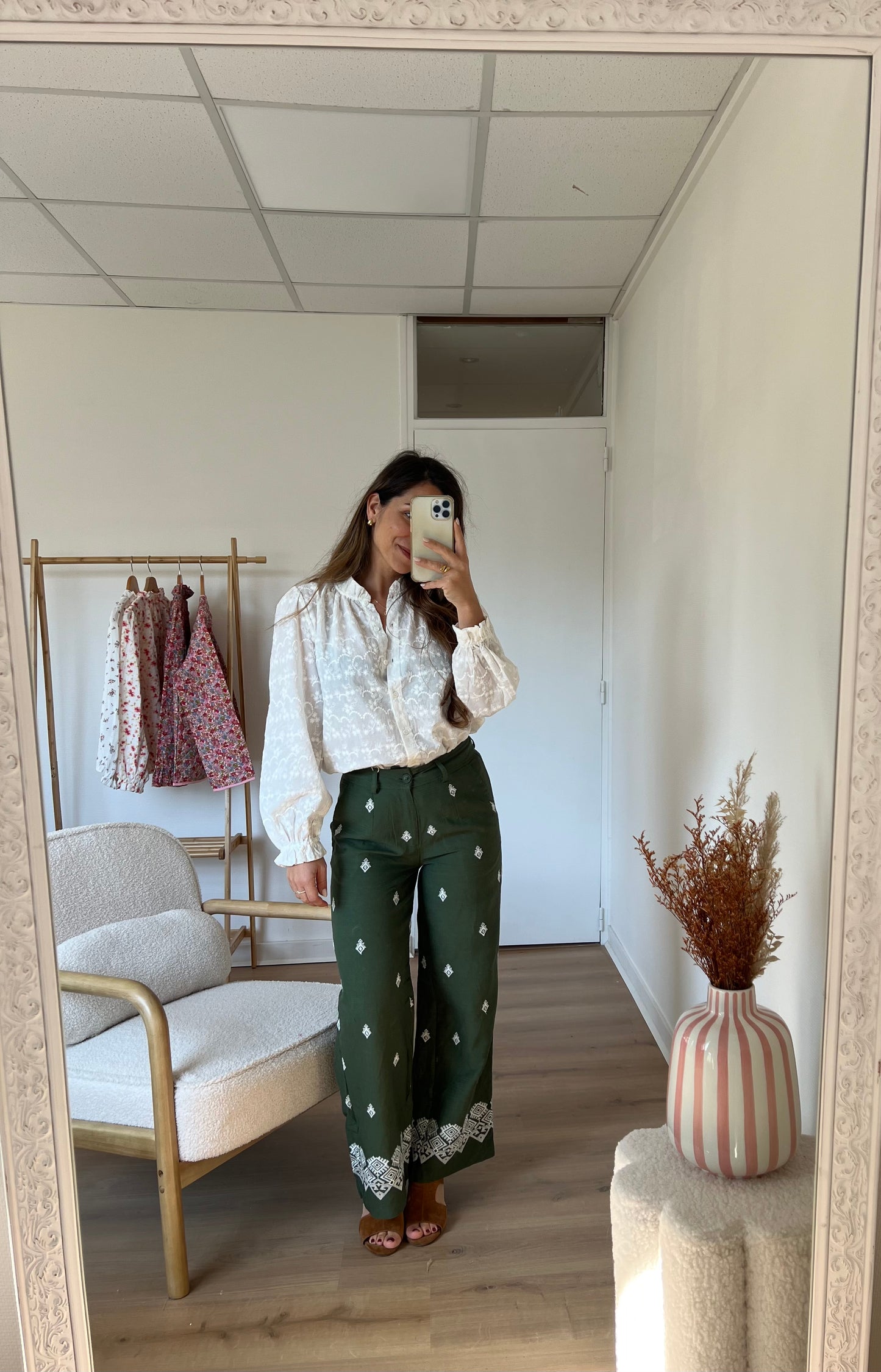 Pantalon fluide Lola kaki