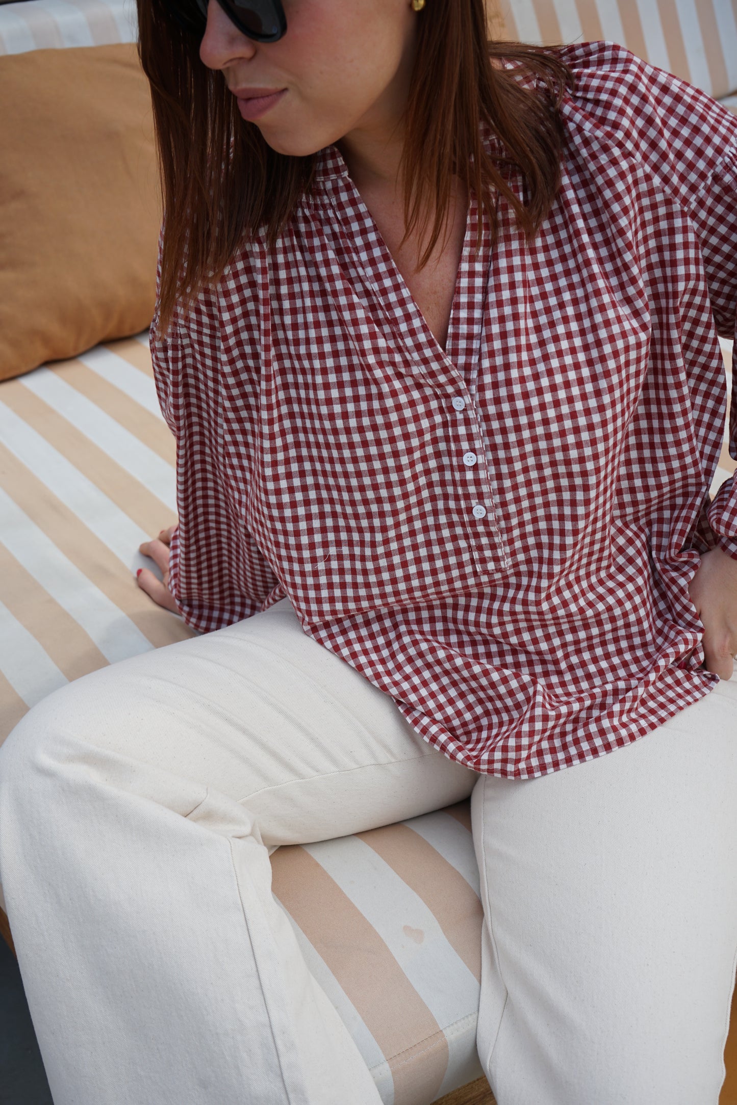 Blouse vichy rouge Clothilde