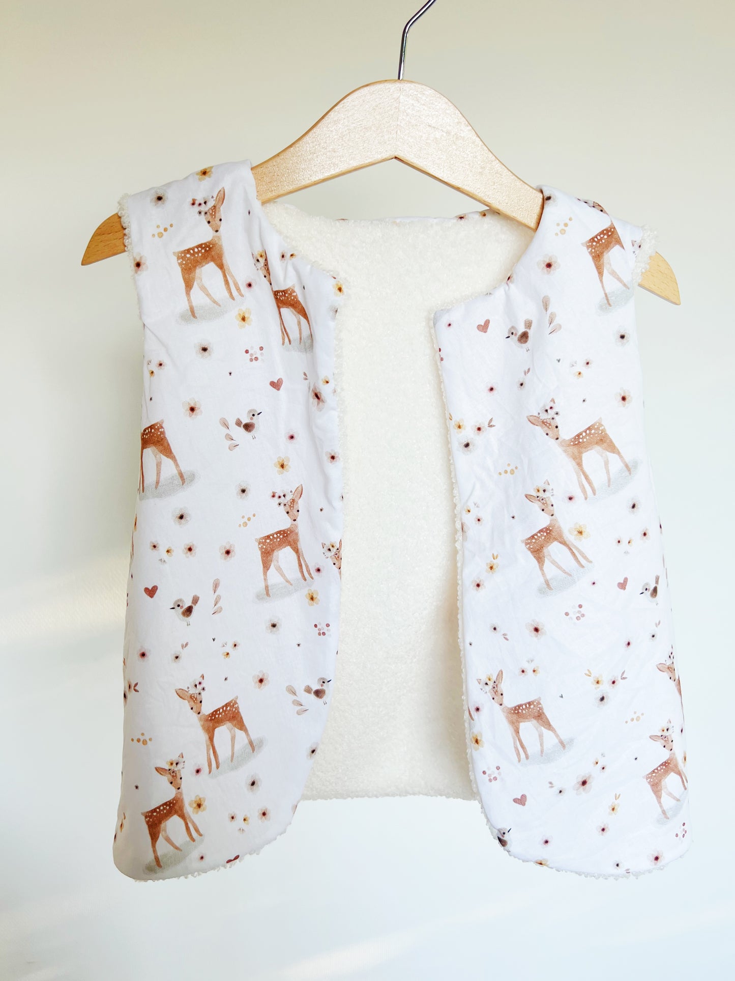 Gilet berger enfant bouclette écrue
