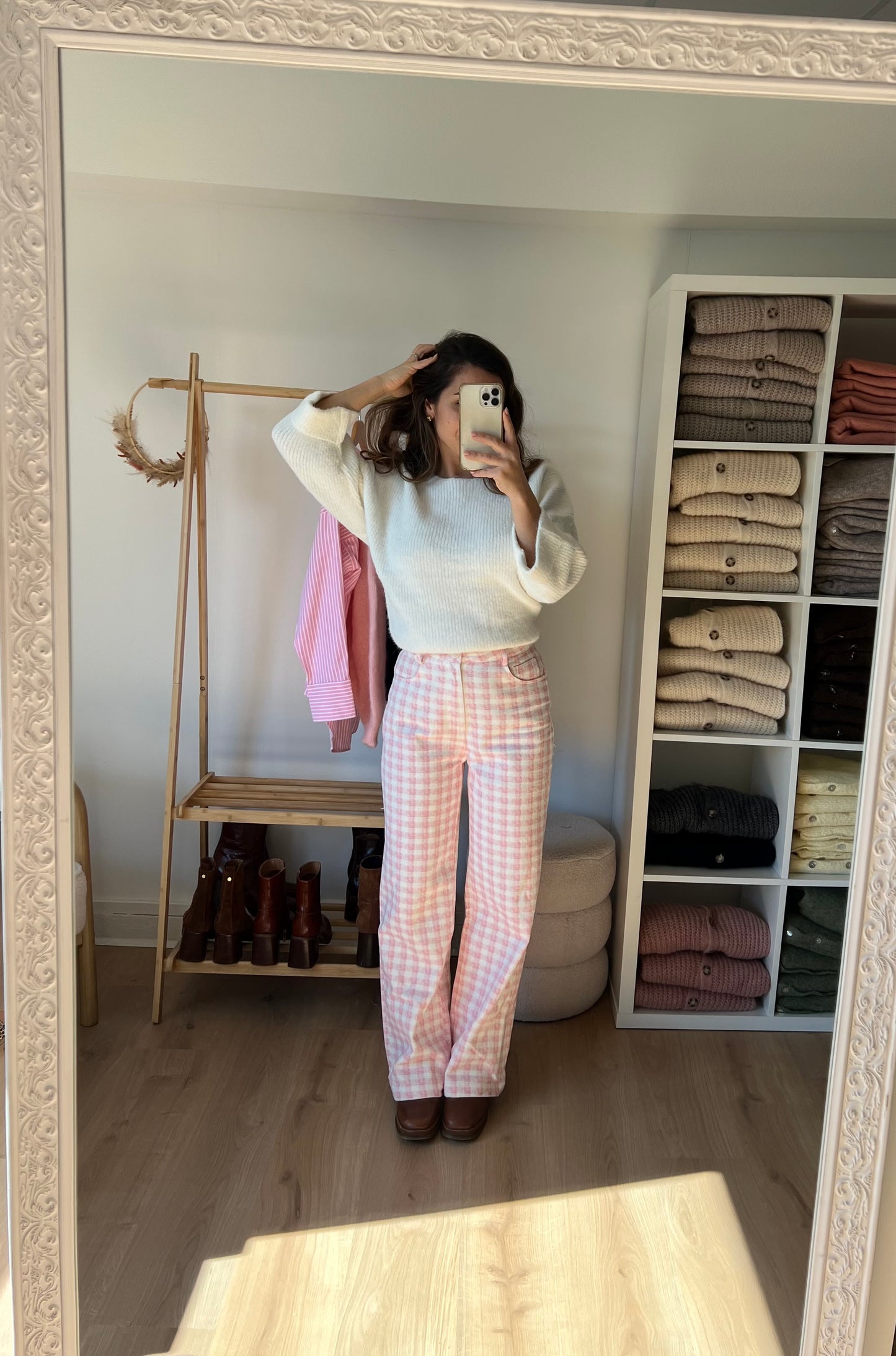 Pantalon Vichy rose Paloma