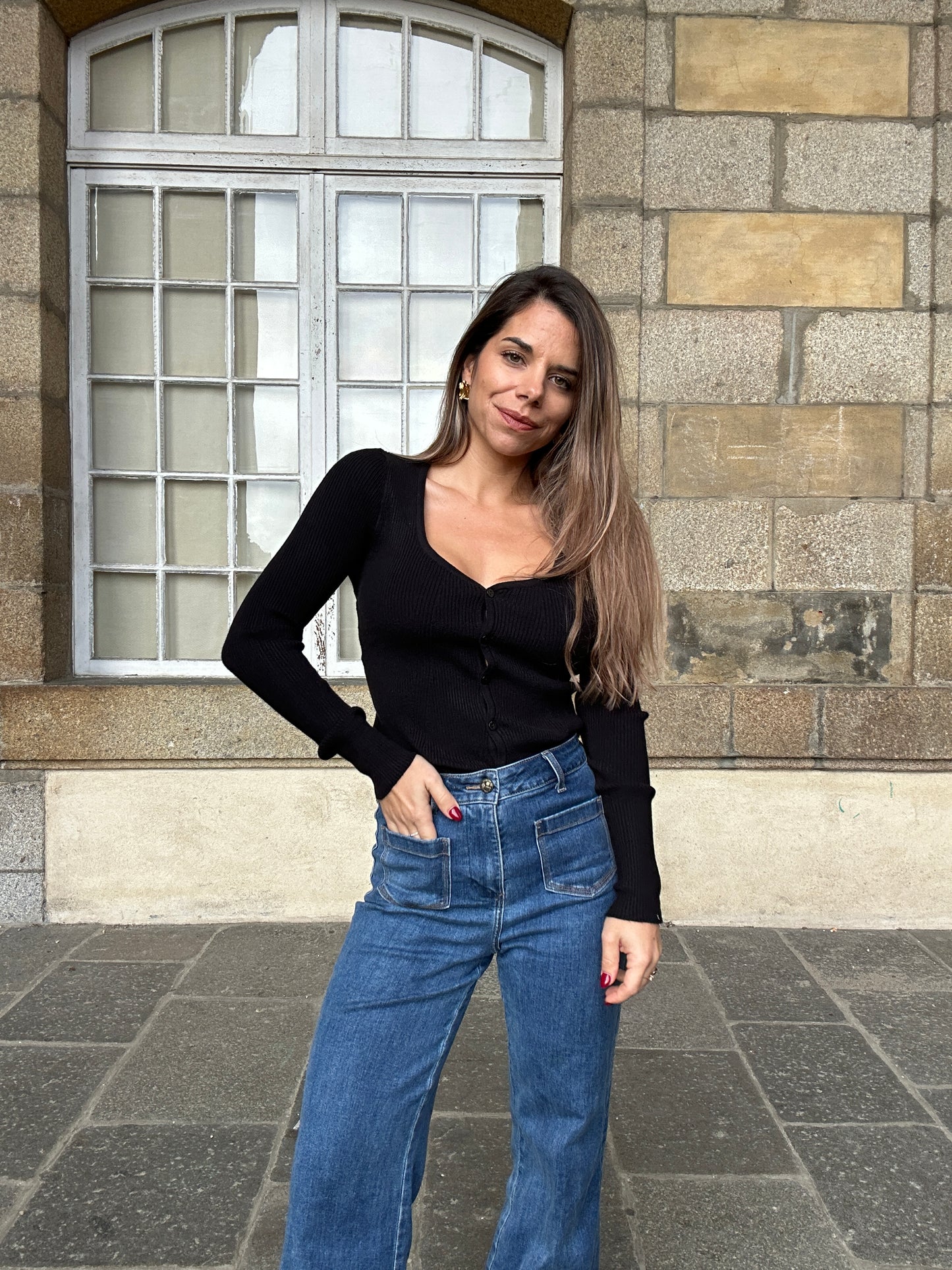 Cardigan fin Louise noir