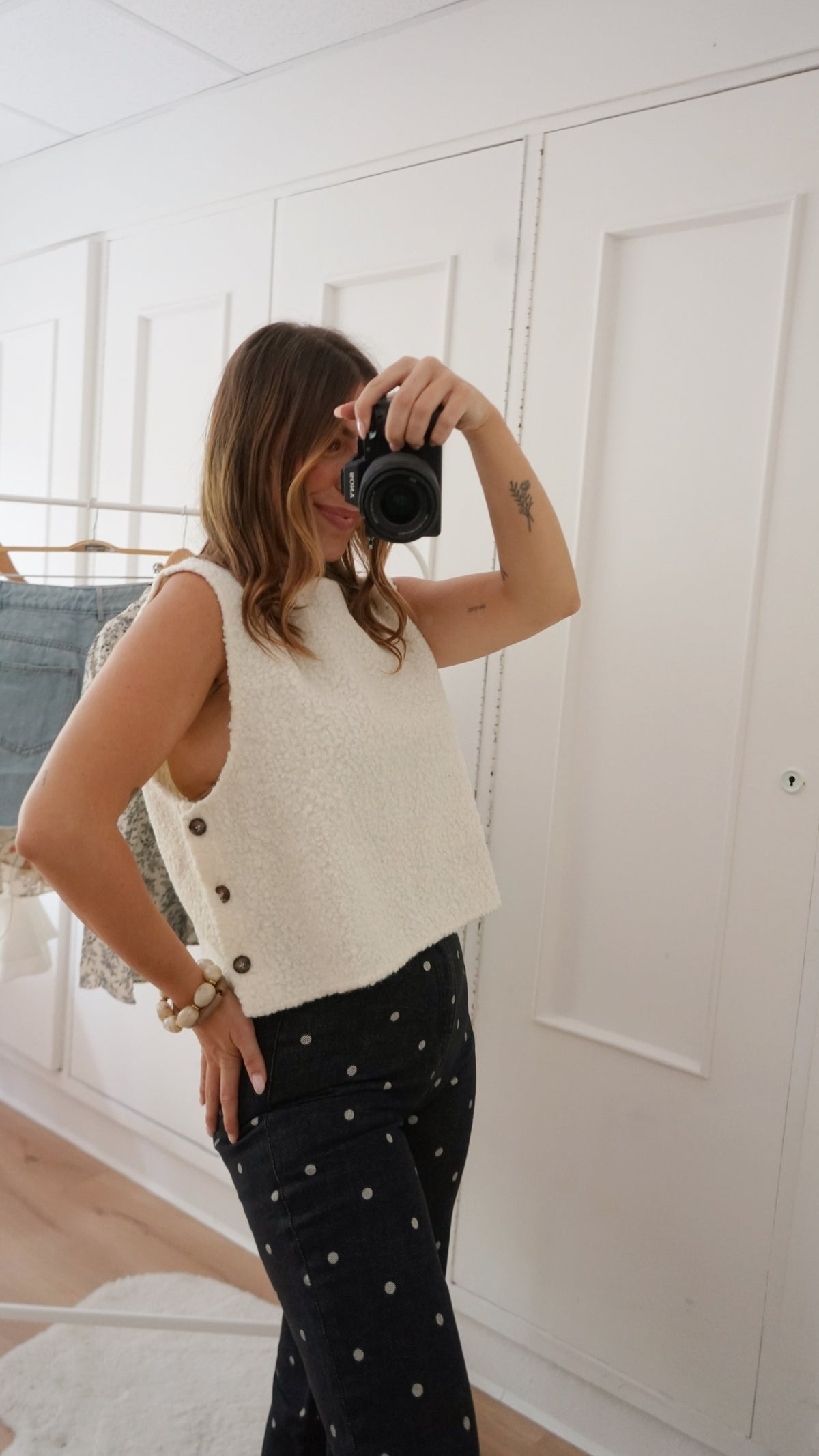 Pull sans manches Louisa beige