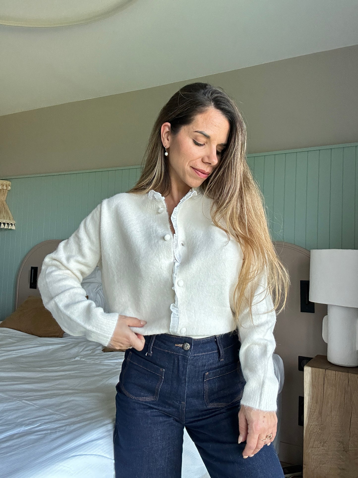 Cardigan avec des détails en voile Isaure