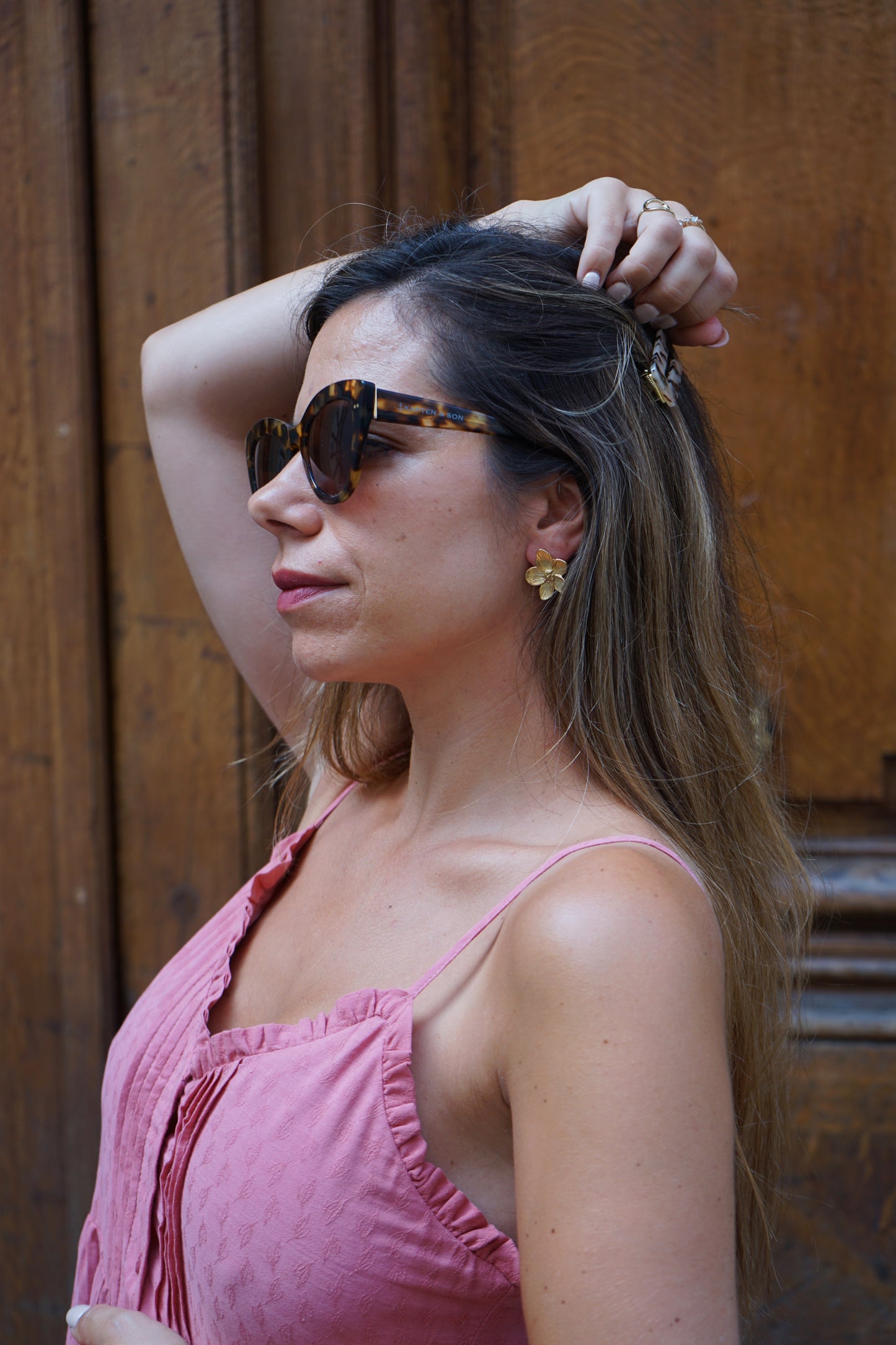 Boucles d'oreille fleur Flavie