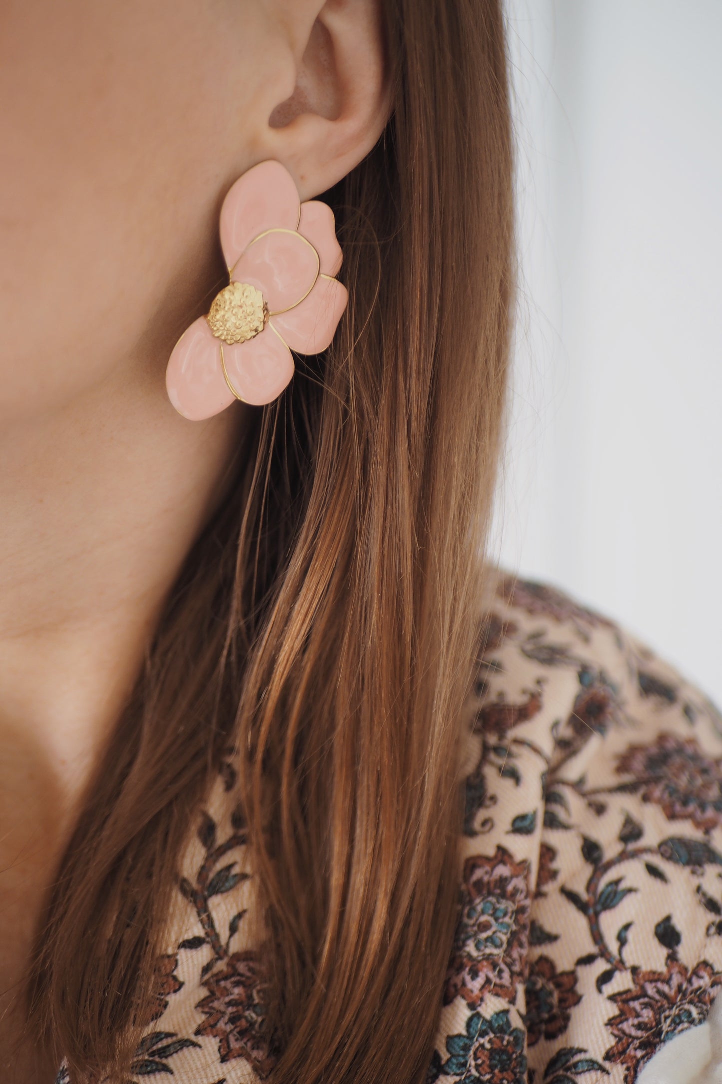 Boucles d'oreilles Iris roses