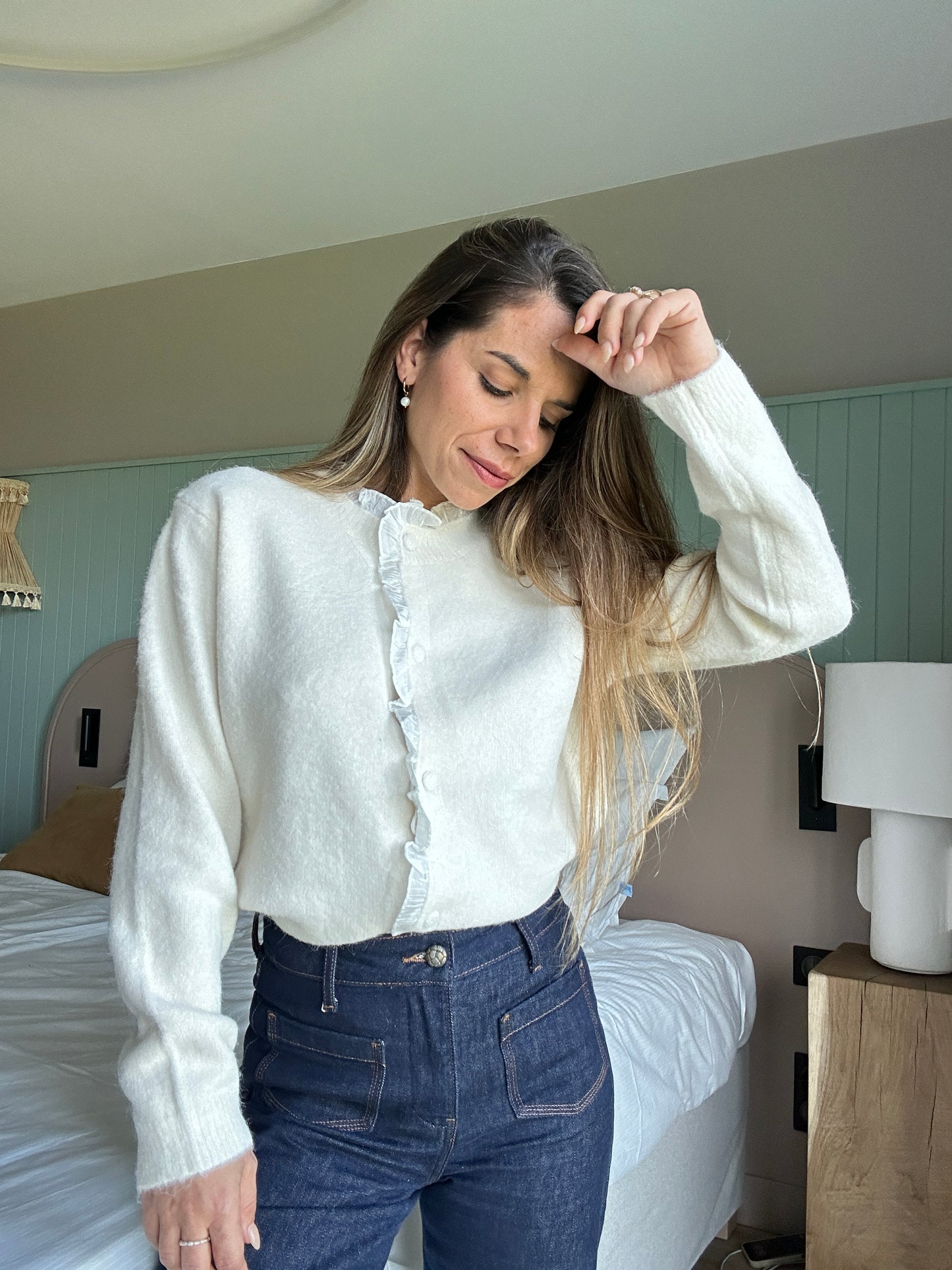 Cardigan avec des détails en voile Isaure