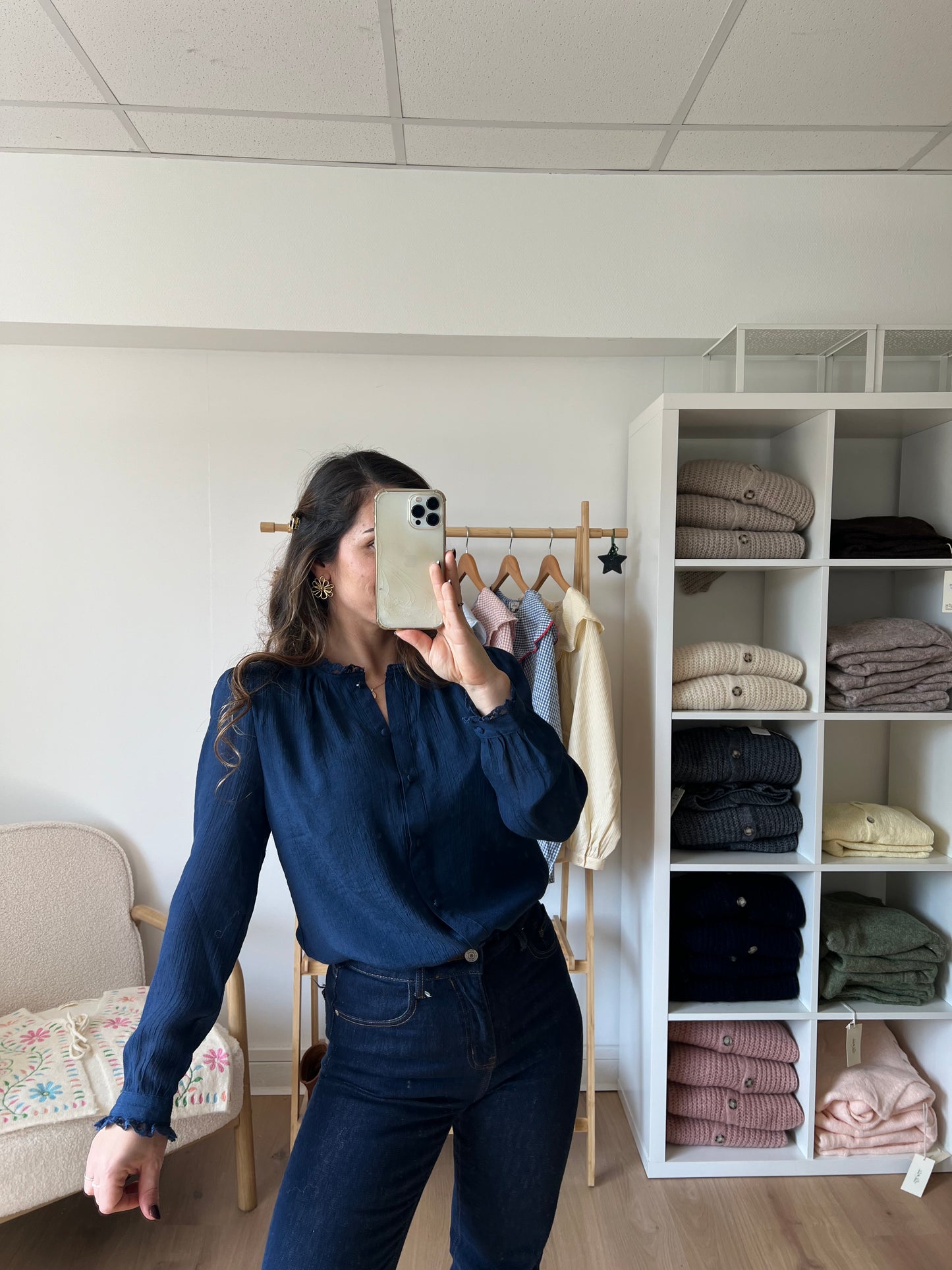 Blouse Catherine bleue marine