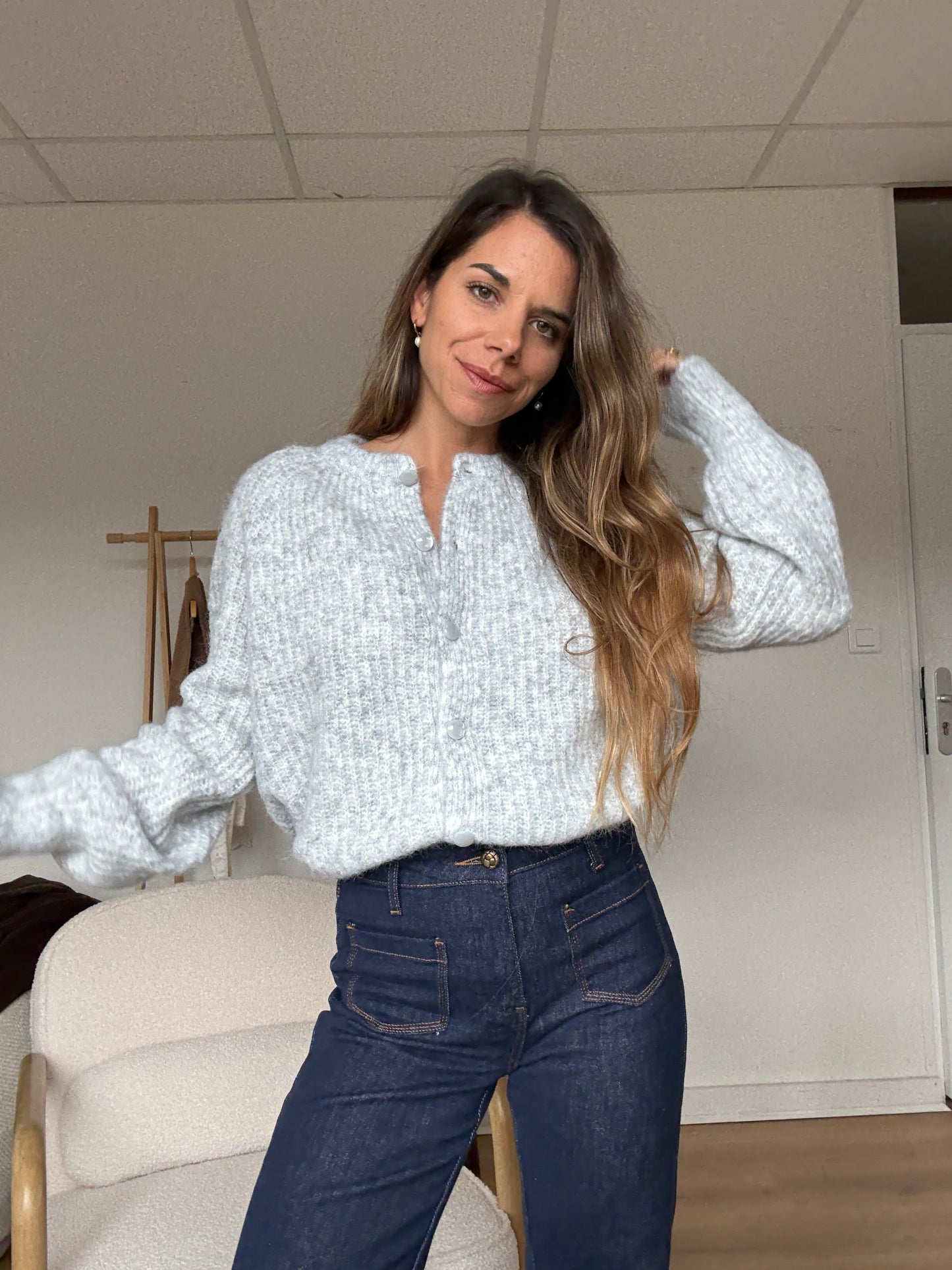 Cardigan Irène gris clair