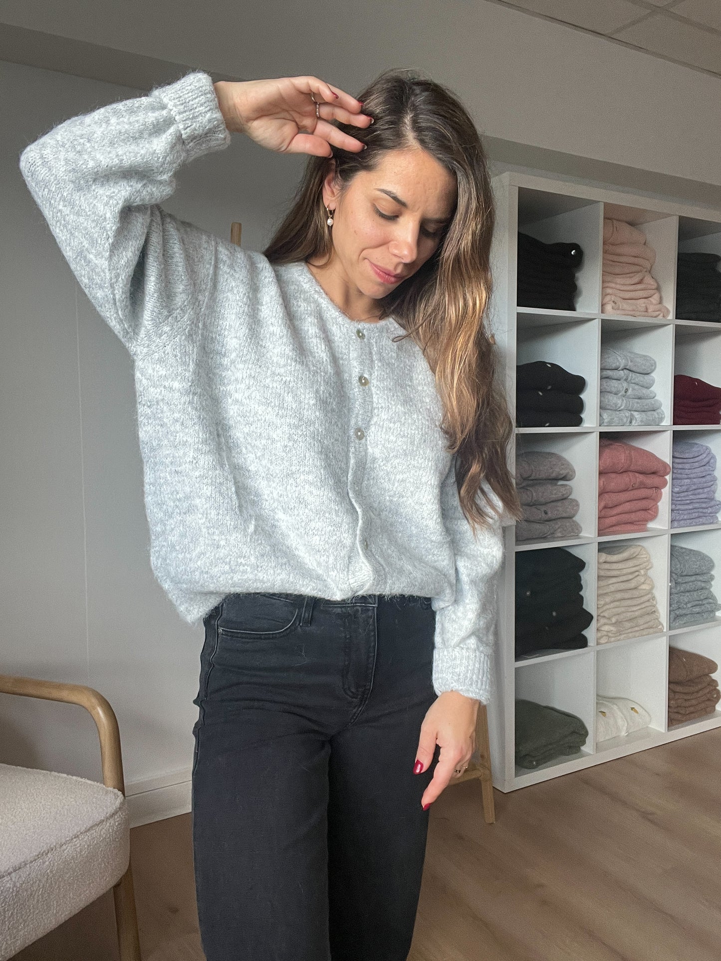 Cardigan Charlie gris clair