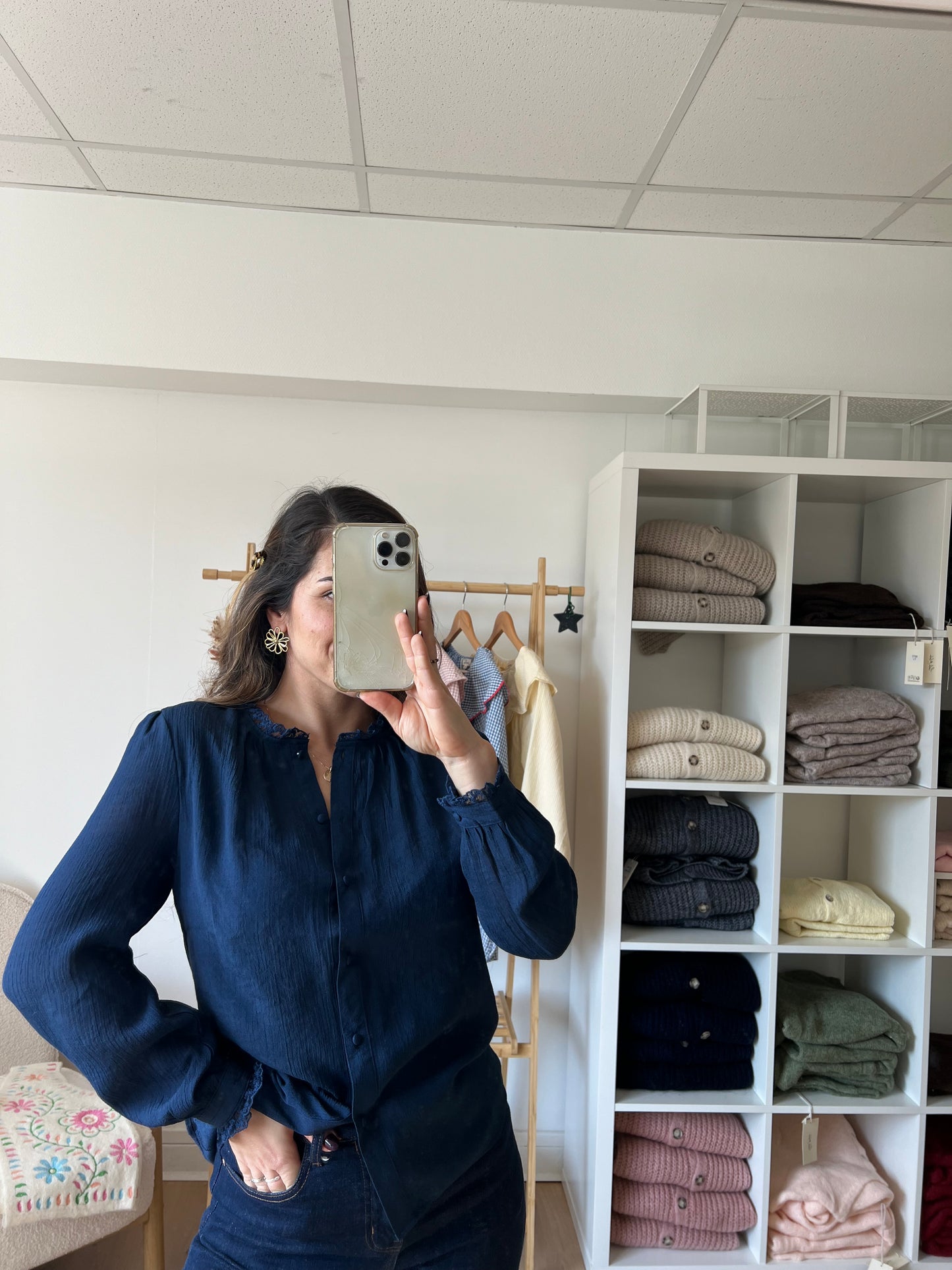 Blouse Catherine bleue marine