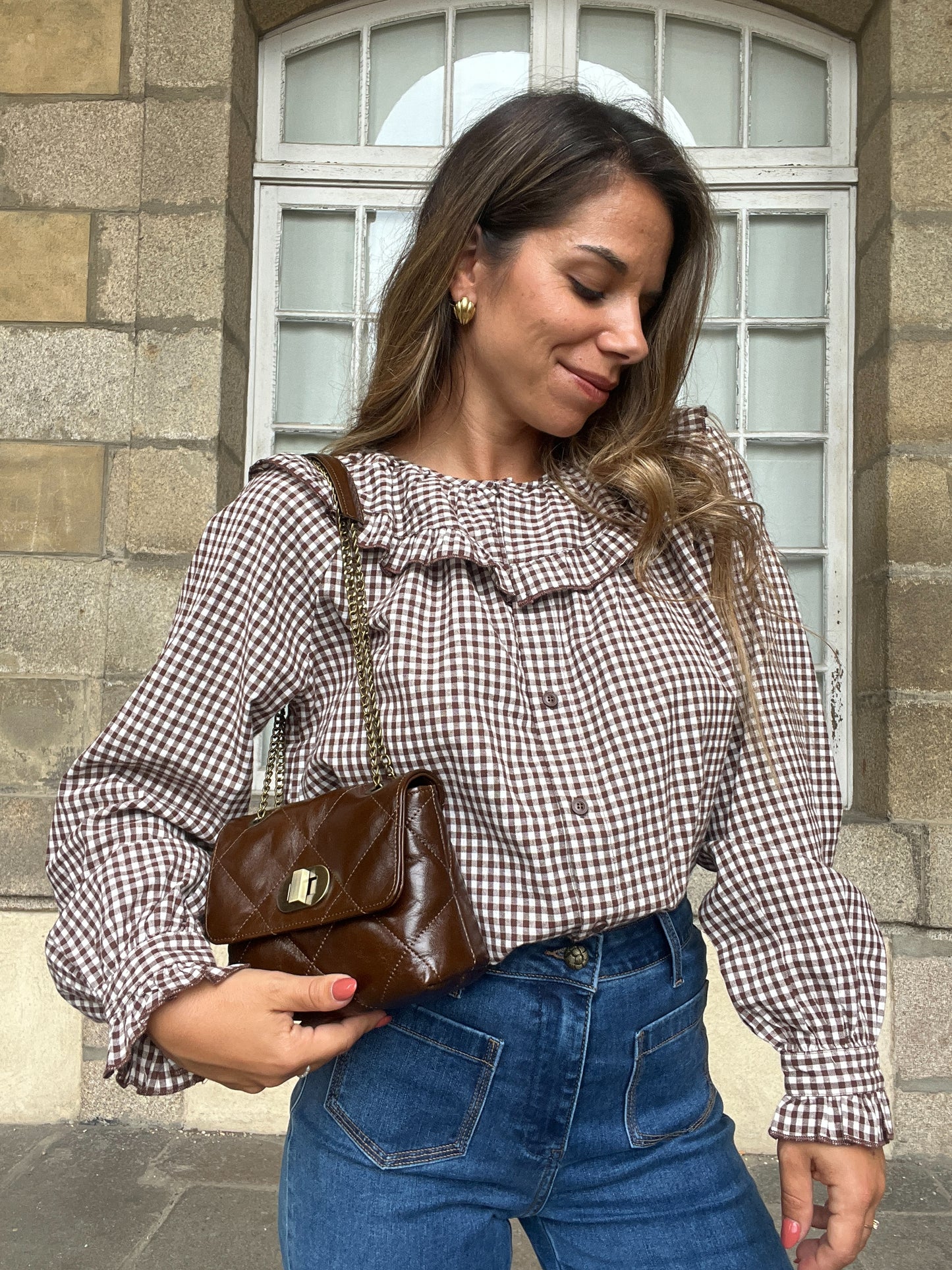 Blouse vichy Capucine marron