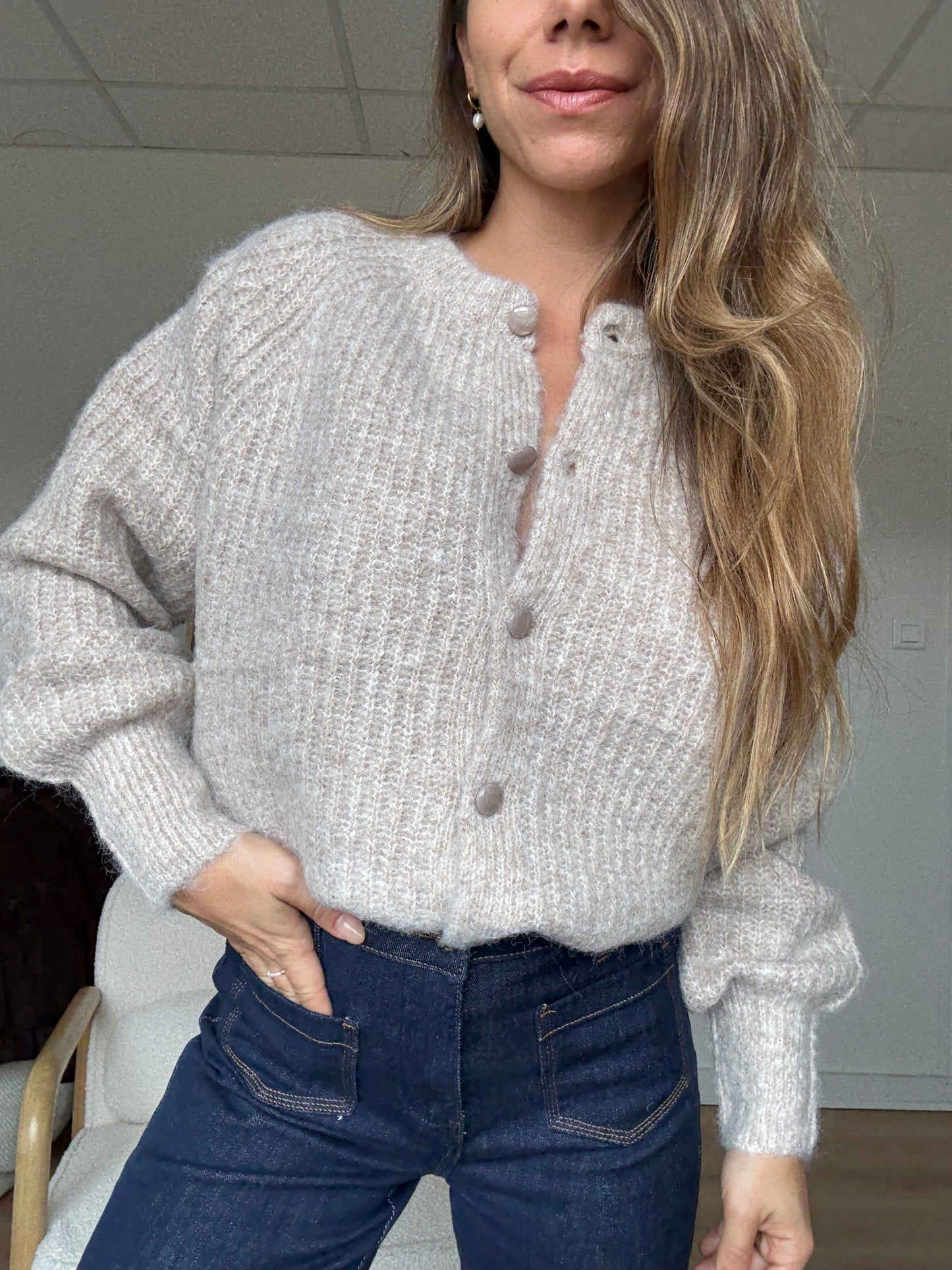 Cardigan Irène taupe