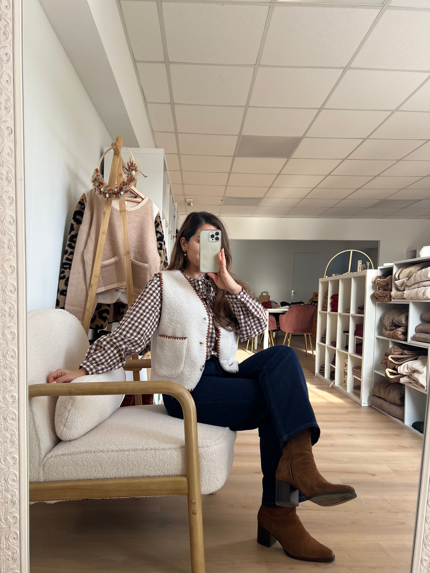 Gilet berger Perrine camel