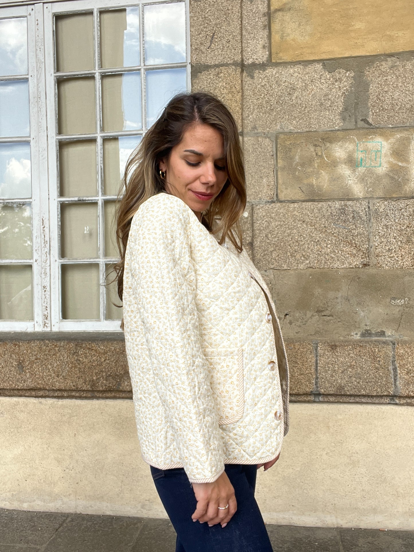 Veste matelassée liberty jaune Alma