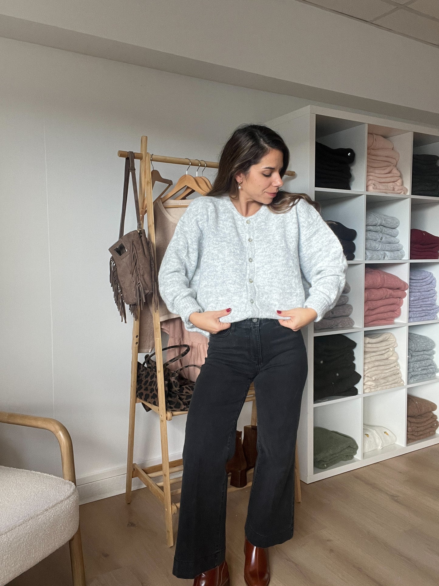 Cardigan Charlie gris clair