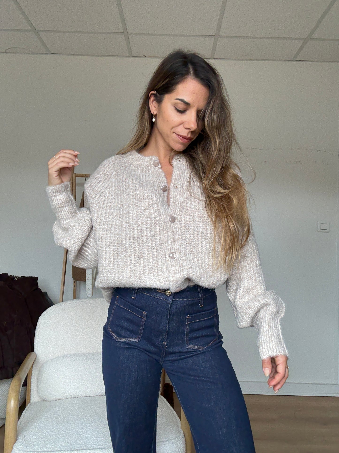 Cardigan Irène taupe