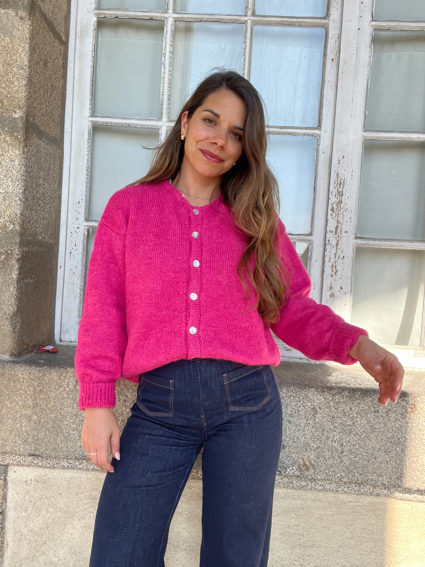 Cardigan Charlie rose framboise