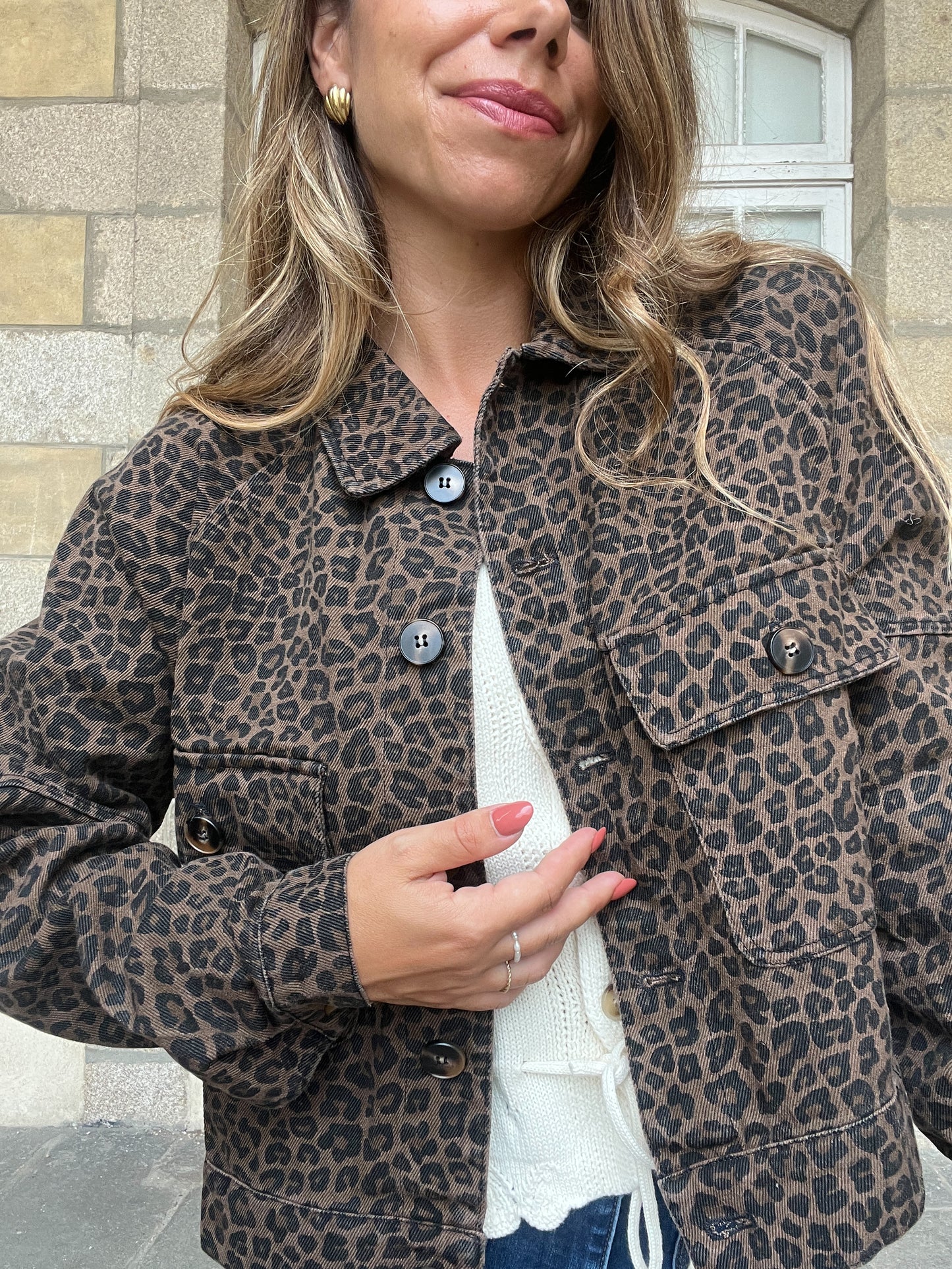 Veste léopard marron Alix