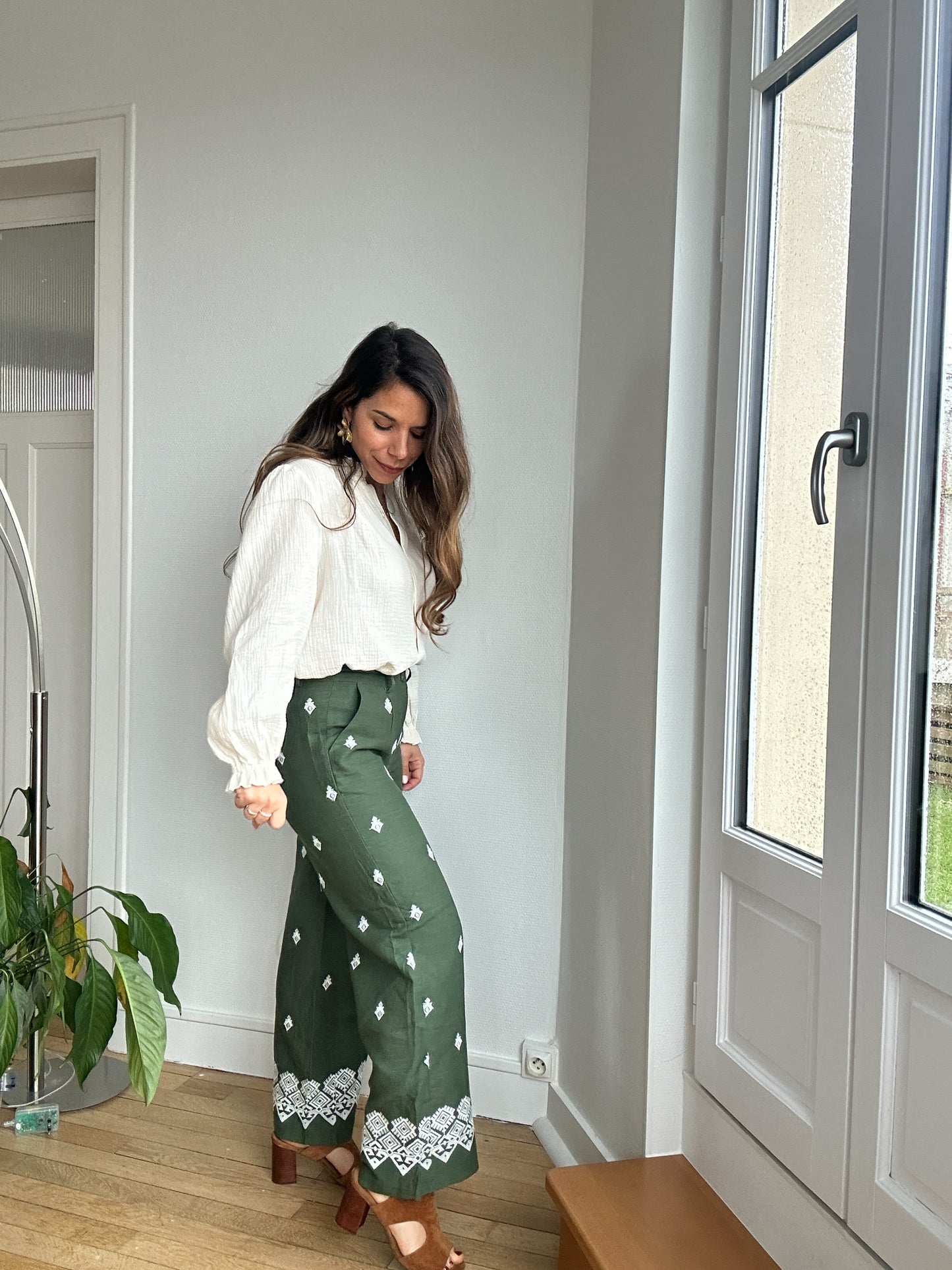 Pantalon fluide Lola kaki