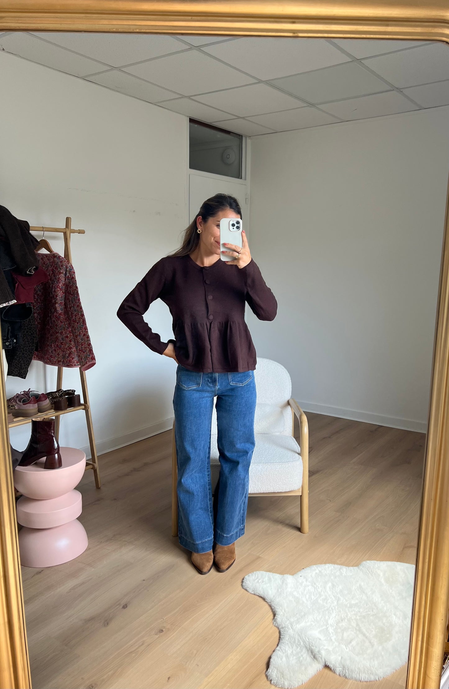 Blouse en maille Eva chocolat