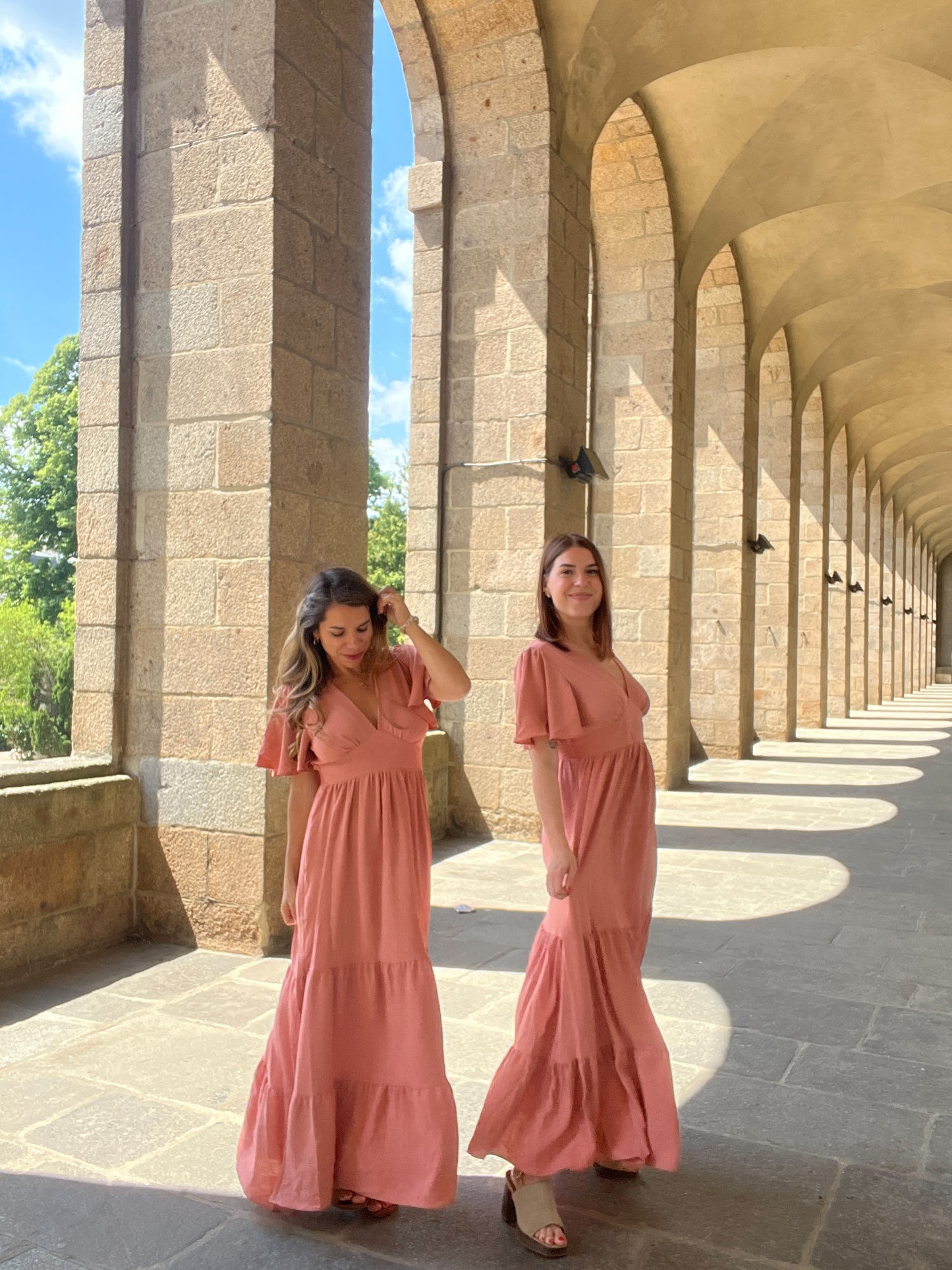 Robe longue Bella rose