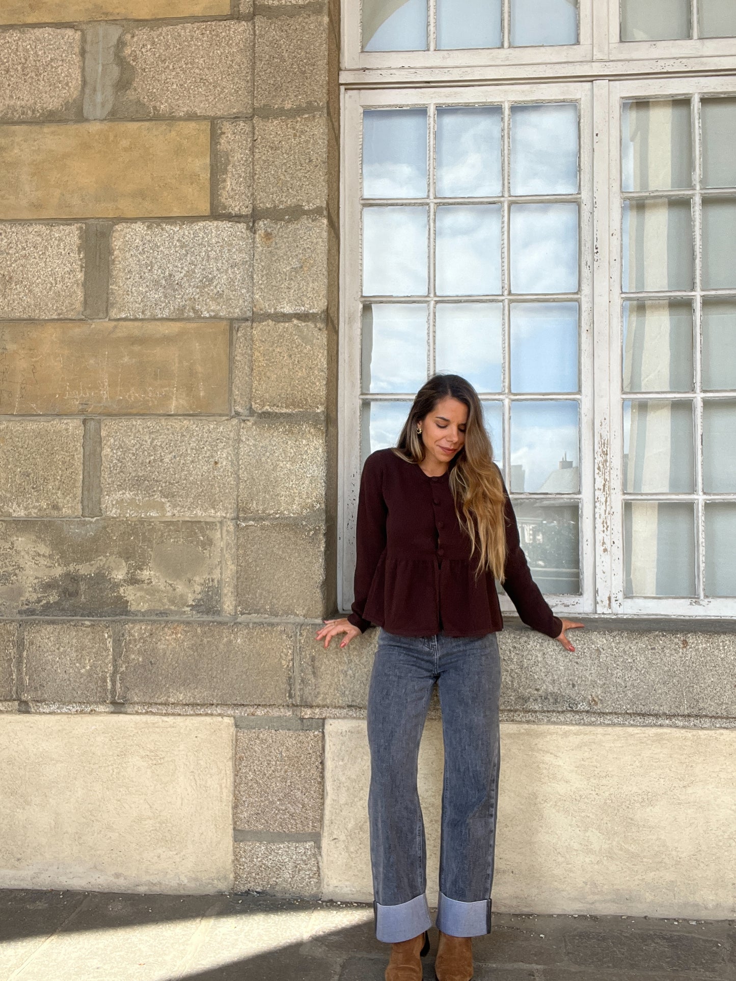 Blouse en maille Eva chocolat