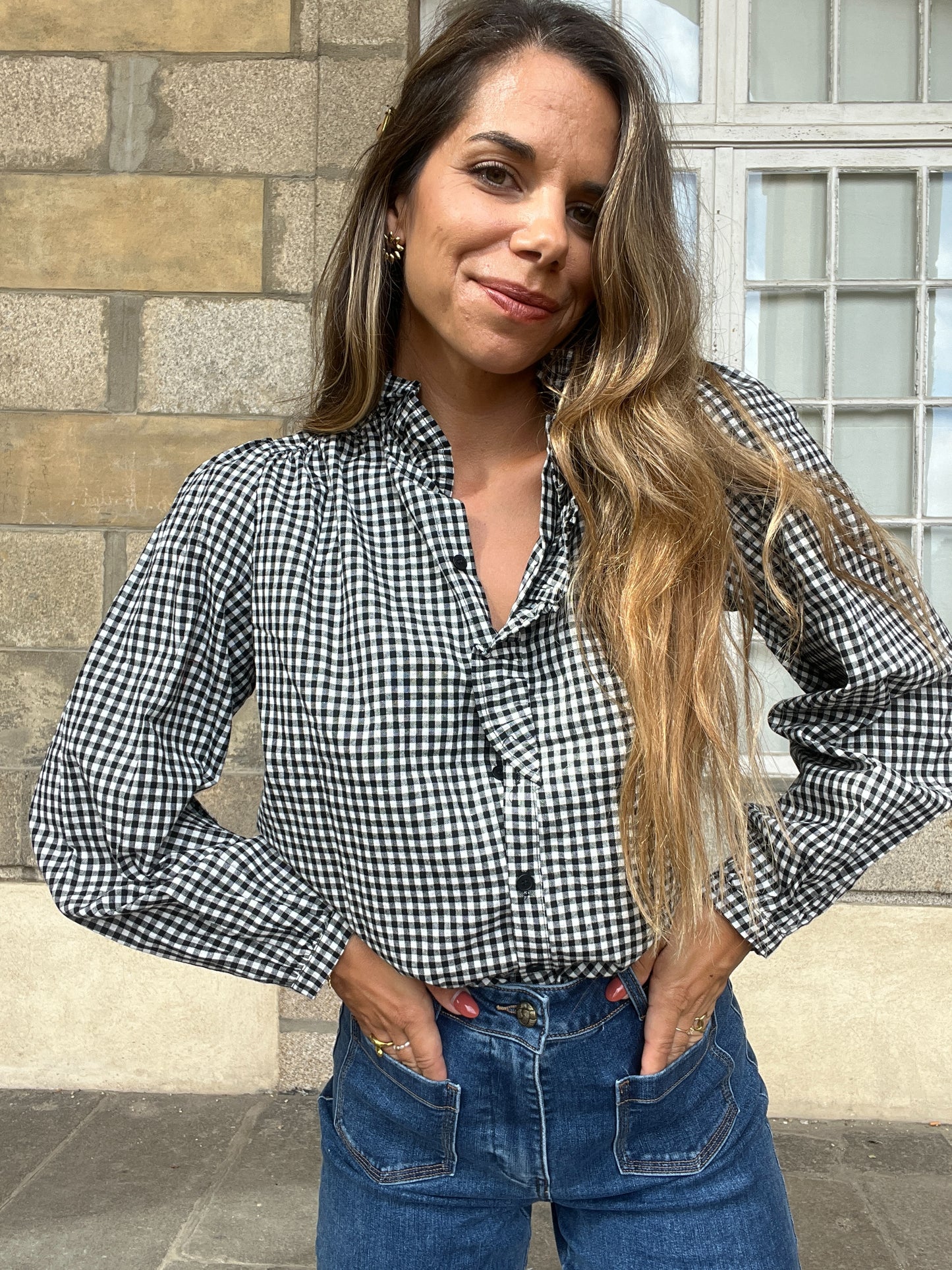 Blouse vichy Ysé noire