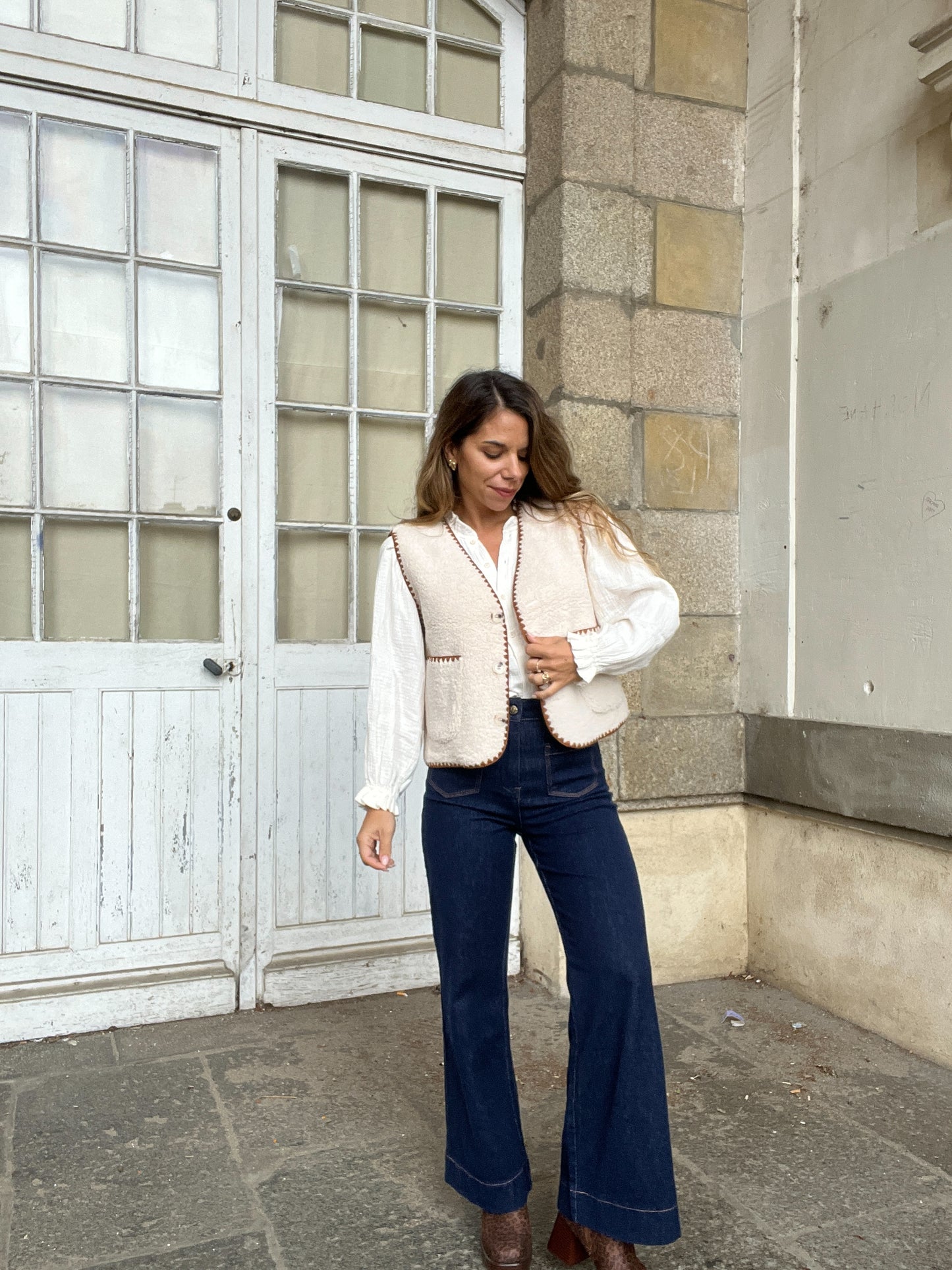Gilet berger Perrine camel