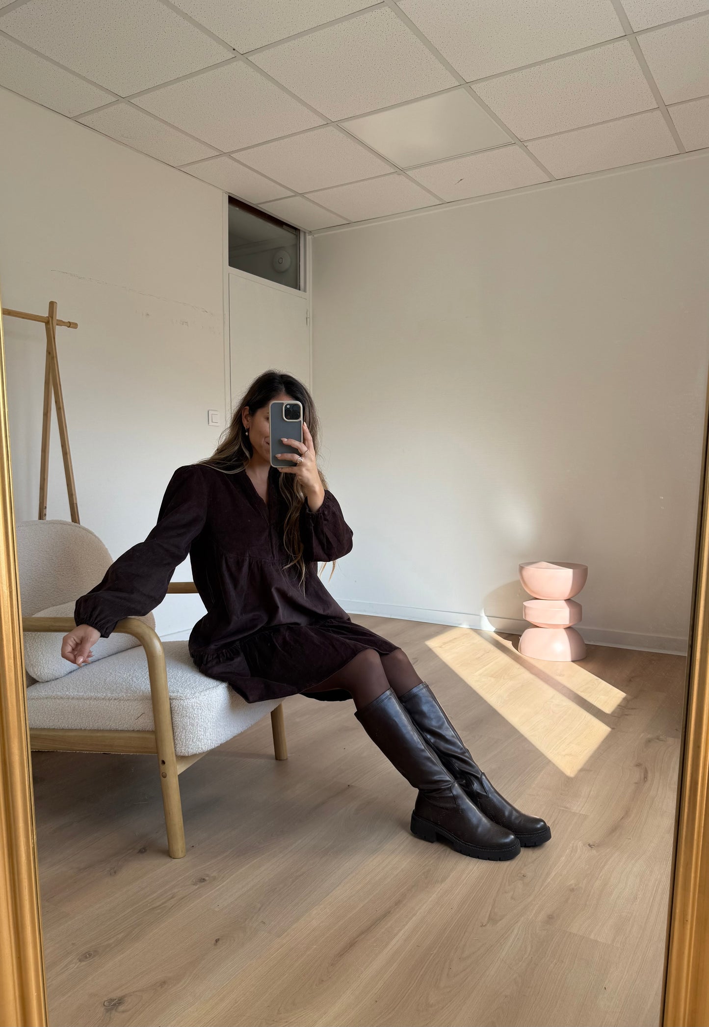 Robe en velours Hortense chocolat