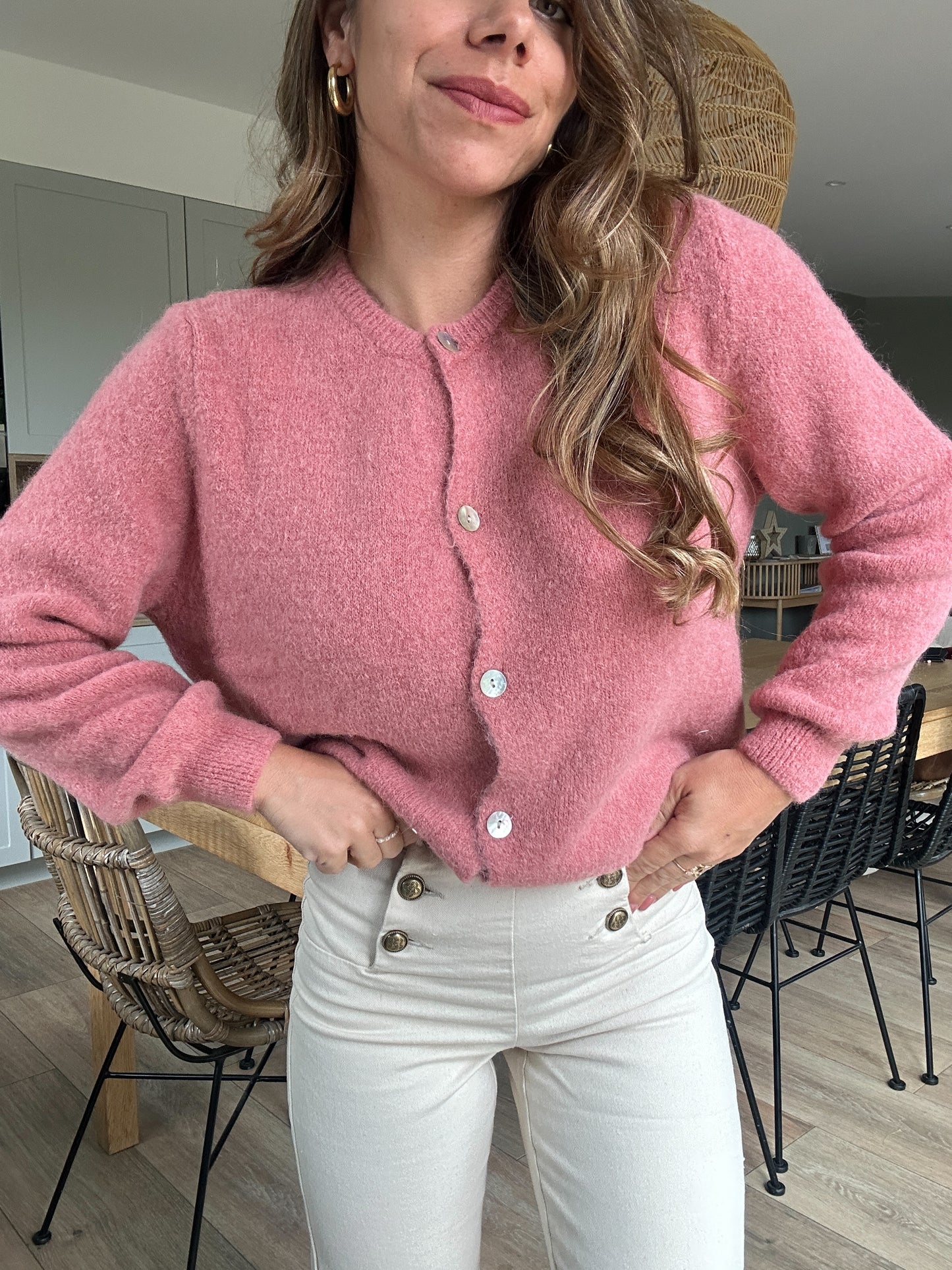 Maille en laine Léonie vieux rose