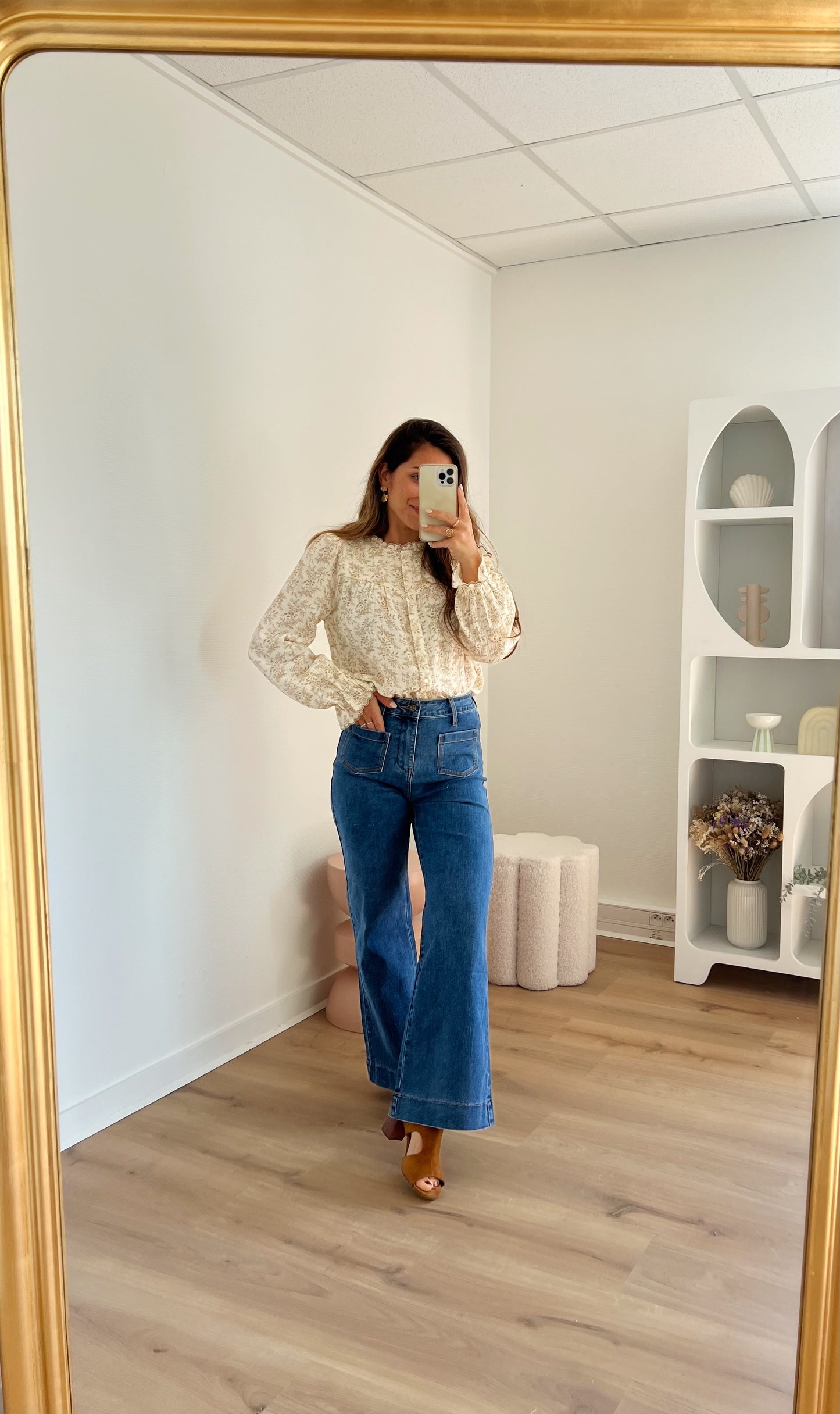 Blouse fleurie Amélia beige