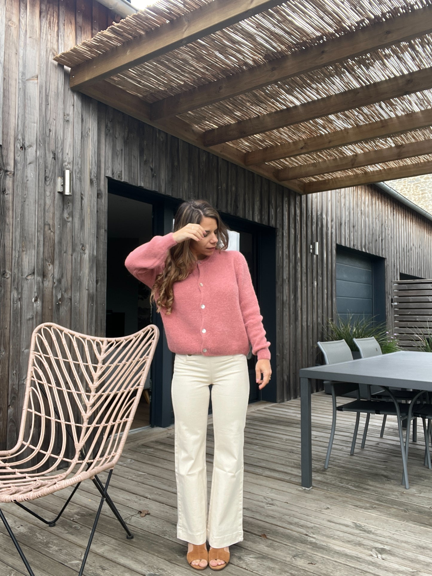 Maille en laine Léonie vieux rose