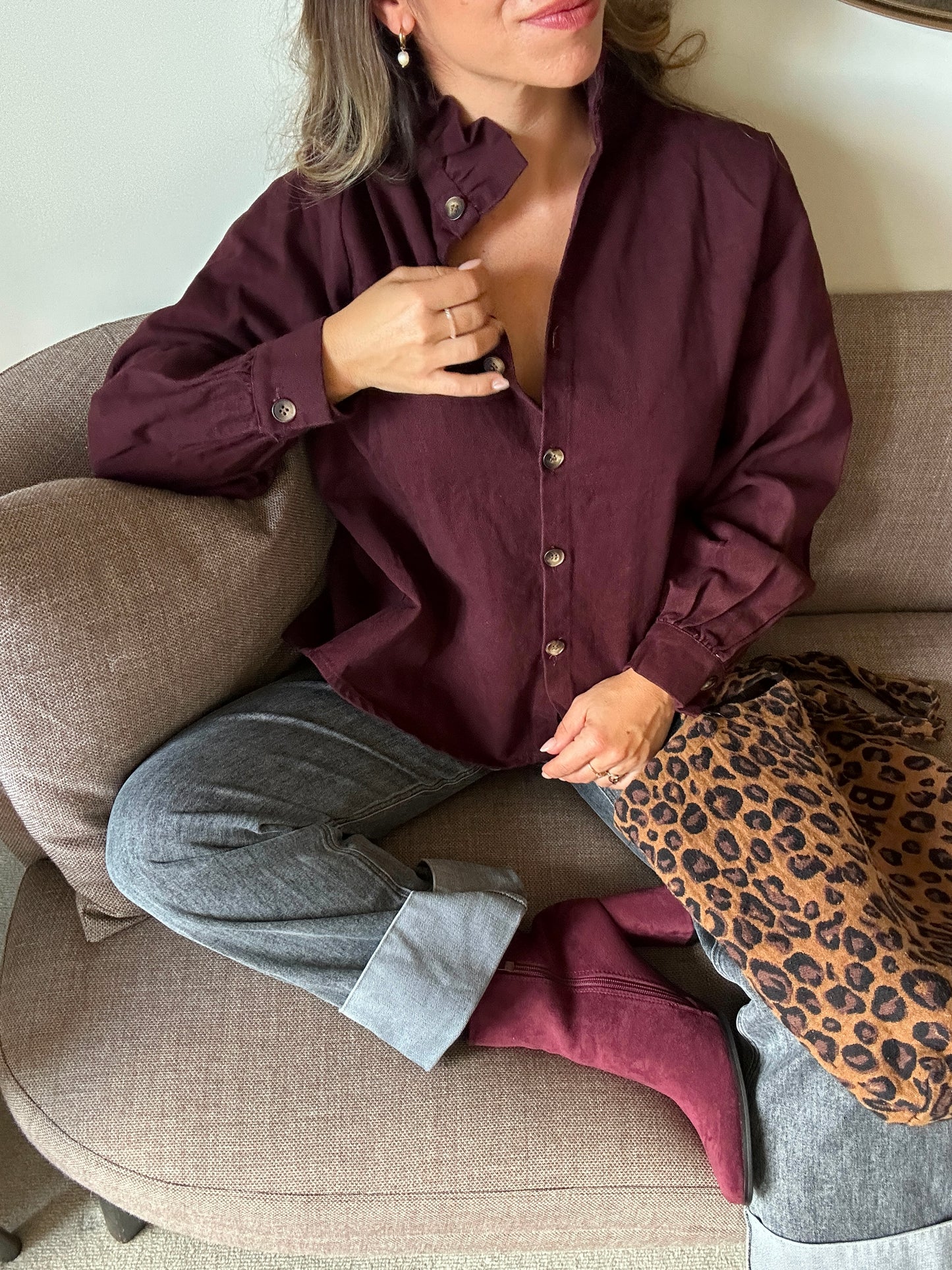 Veste en jean Céleste prune
