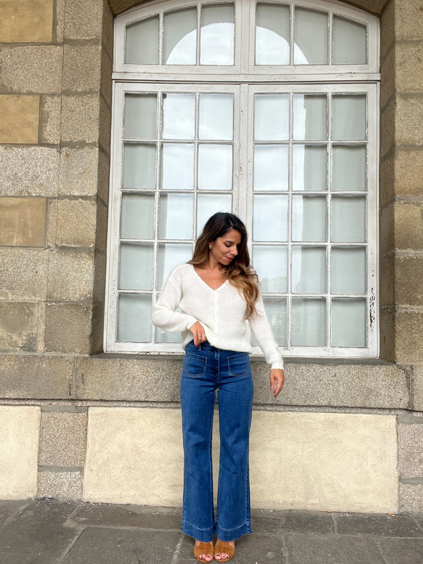 Cardigan en laine blanc Alice