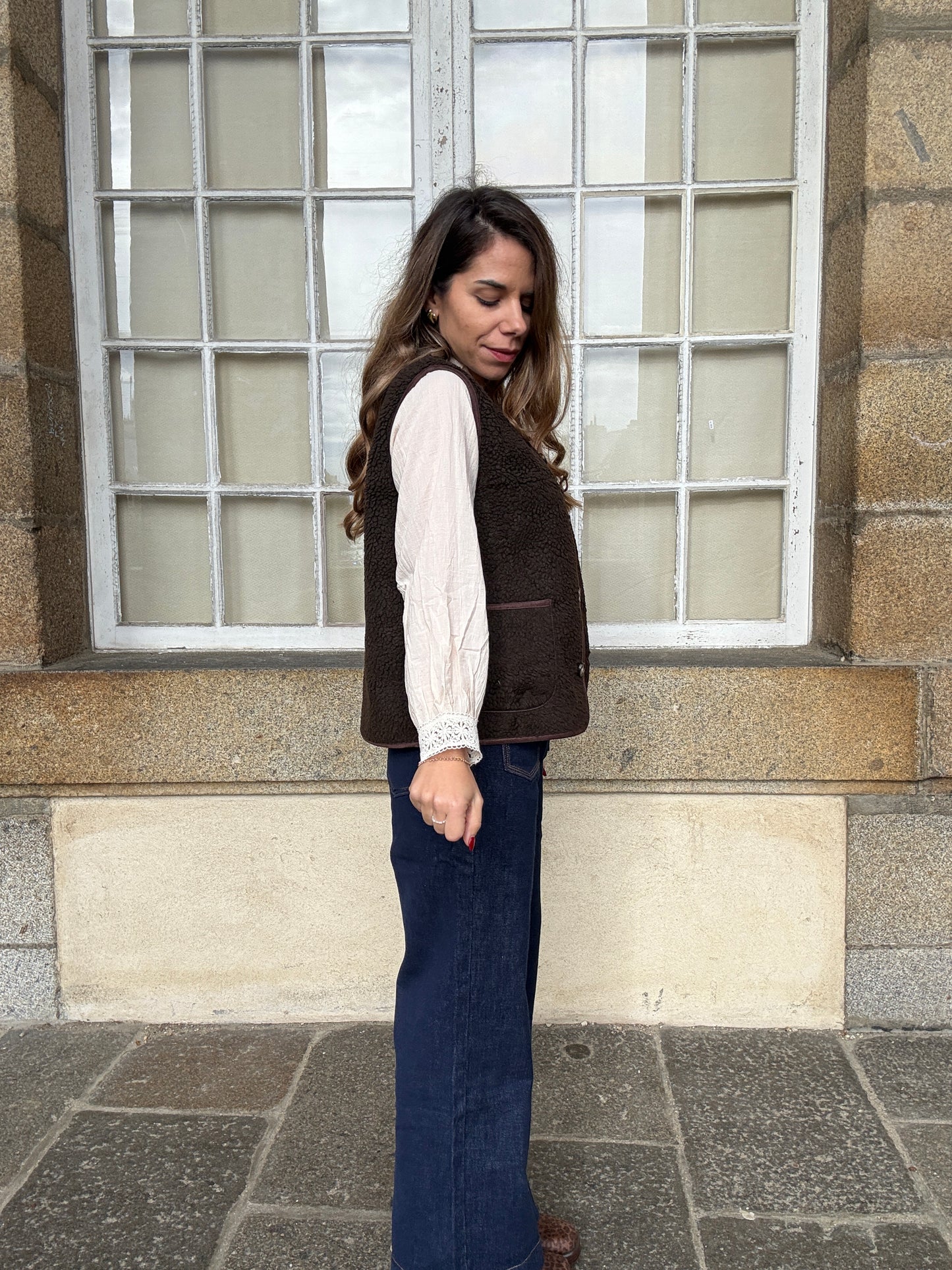 Gilet berger Arianne chocolat