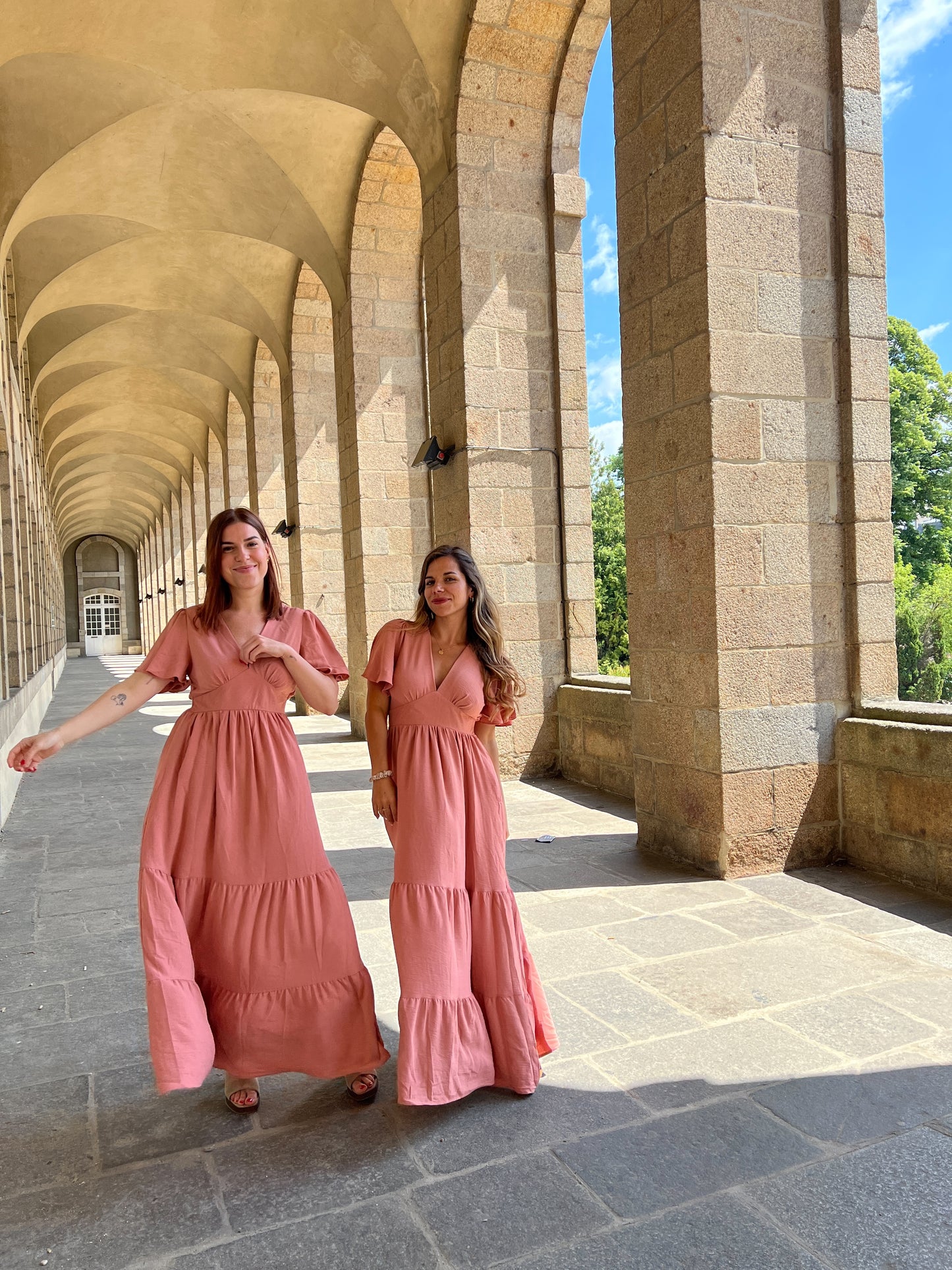 Robe longue Bella rose