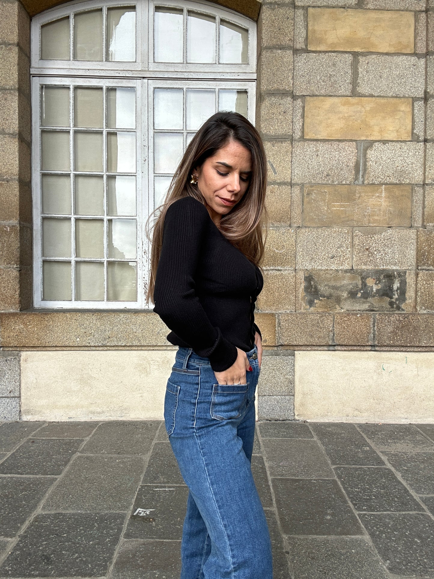 Cardigan fin Louise noir