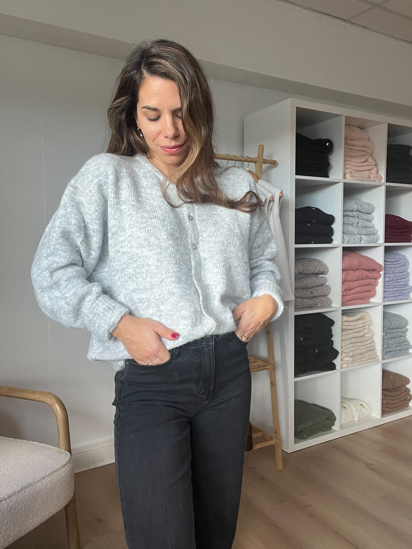 Cardigan Charlie gris clair