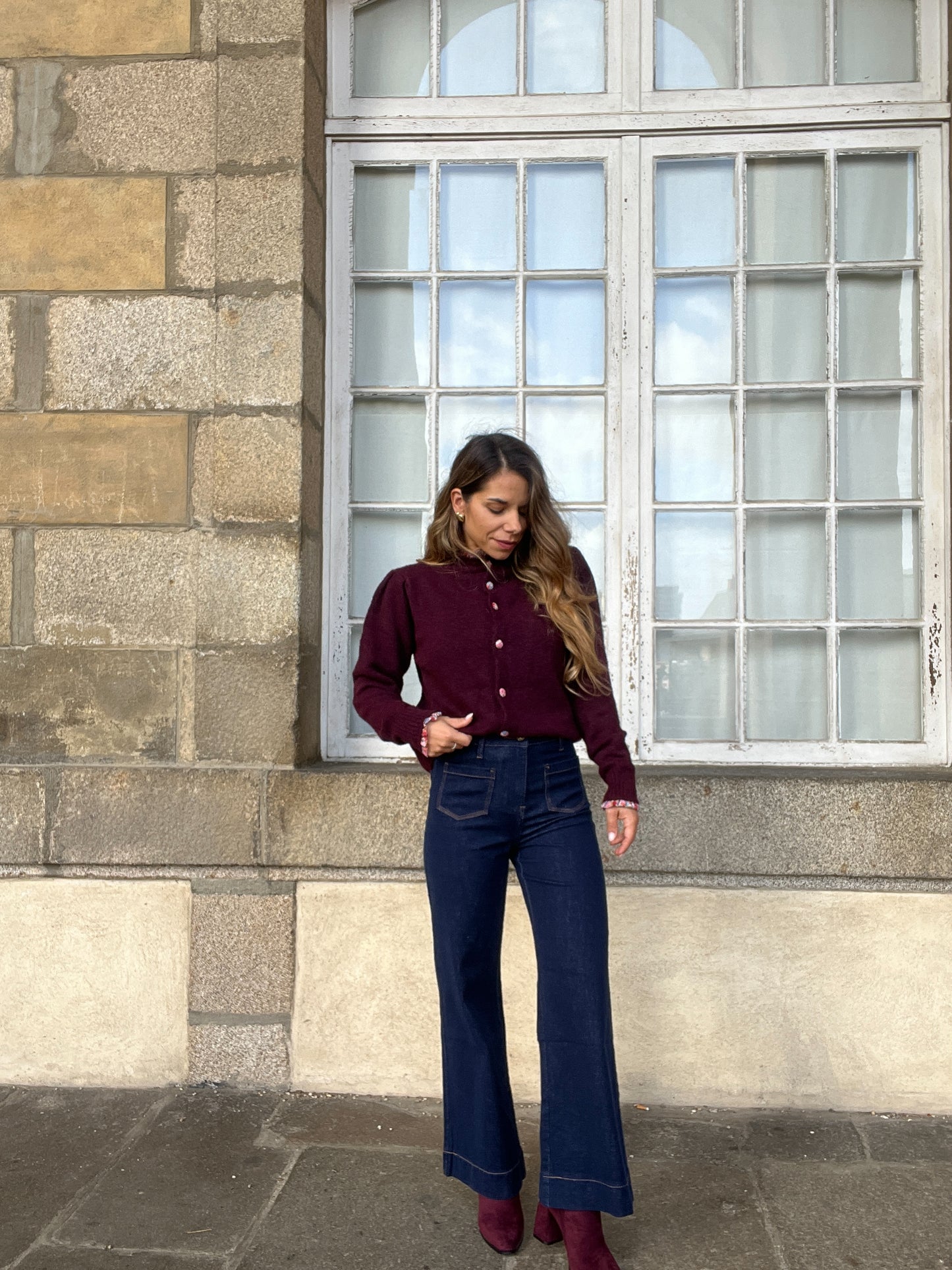 Cardigan Liberty Alma bordeaux