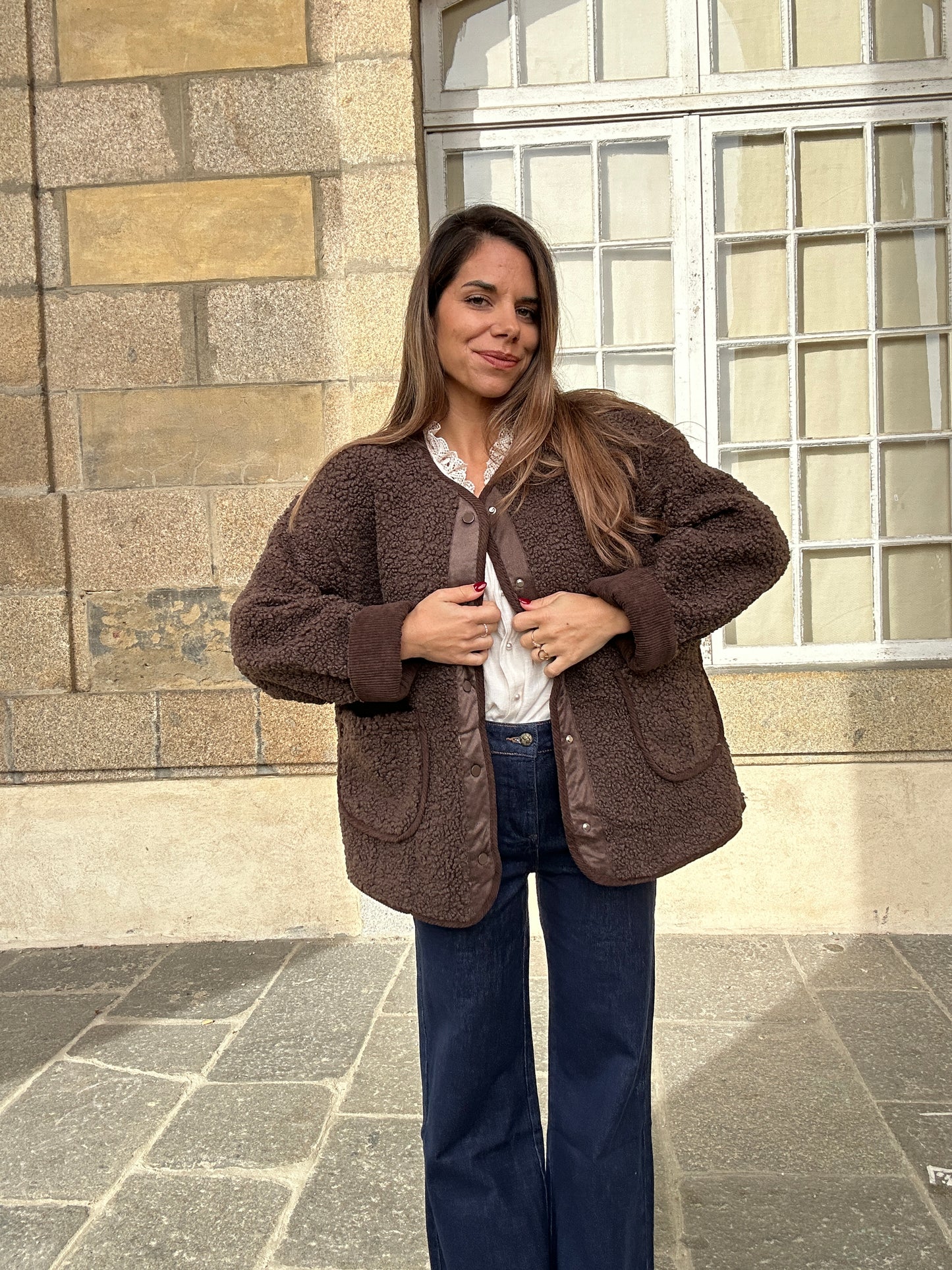 Veste moumoute Esmée marron